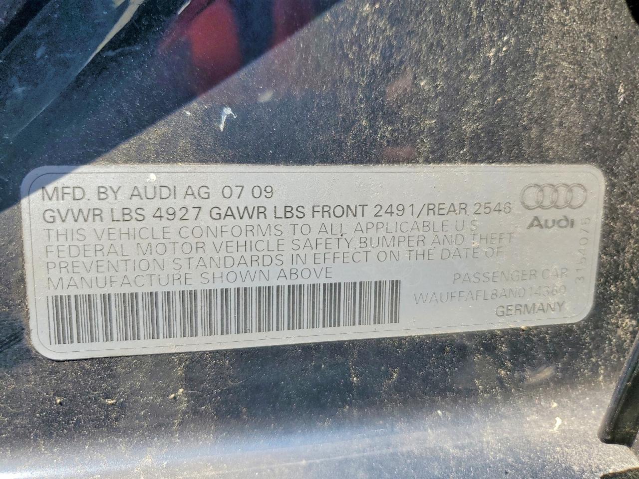 2010 Audi A4 Premium Plus Синий vin: WAUFFAFL8AN014360