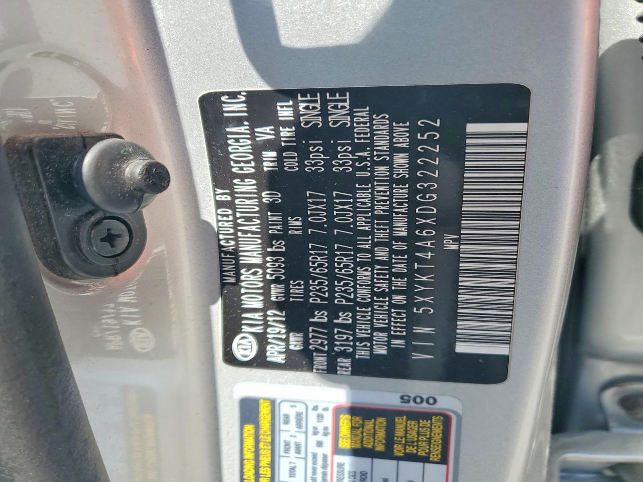 2013 Kia Sorento Lx Silver vin: 5XYKT4A6XDG322252