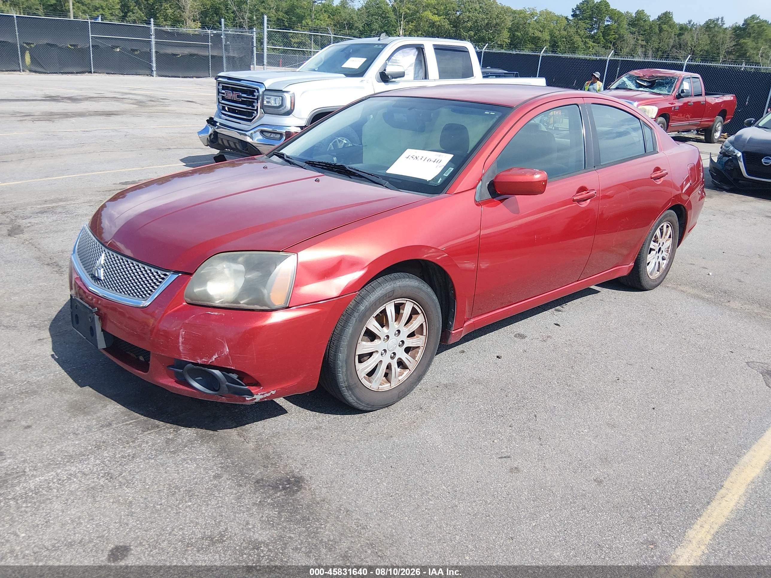 2011 Mitsubishi Galant Fe Red vin: 4A32B2FF2BE020523