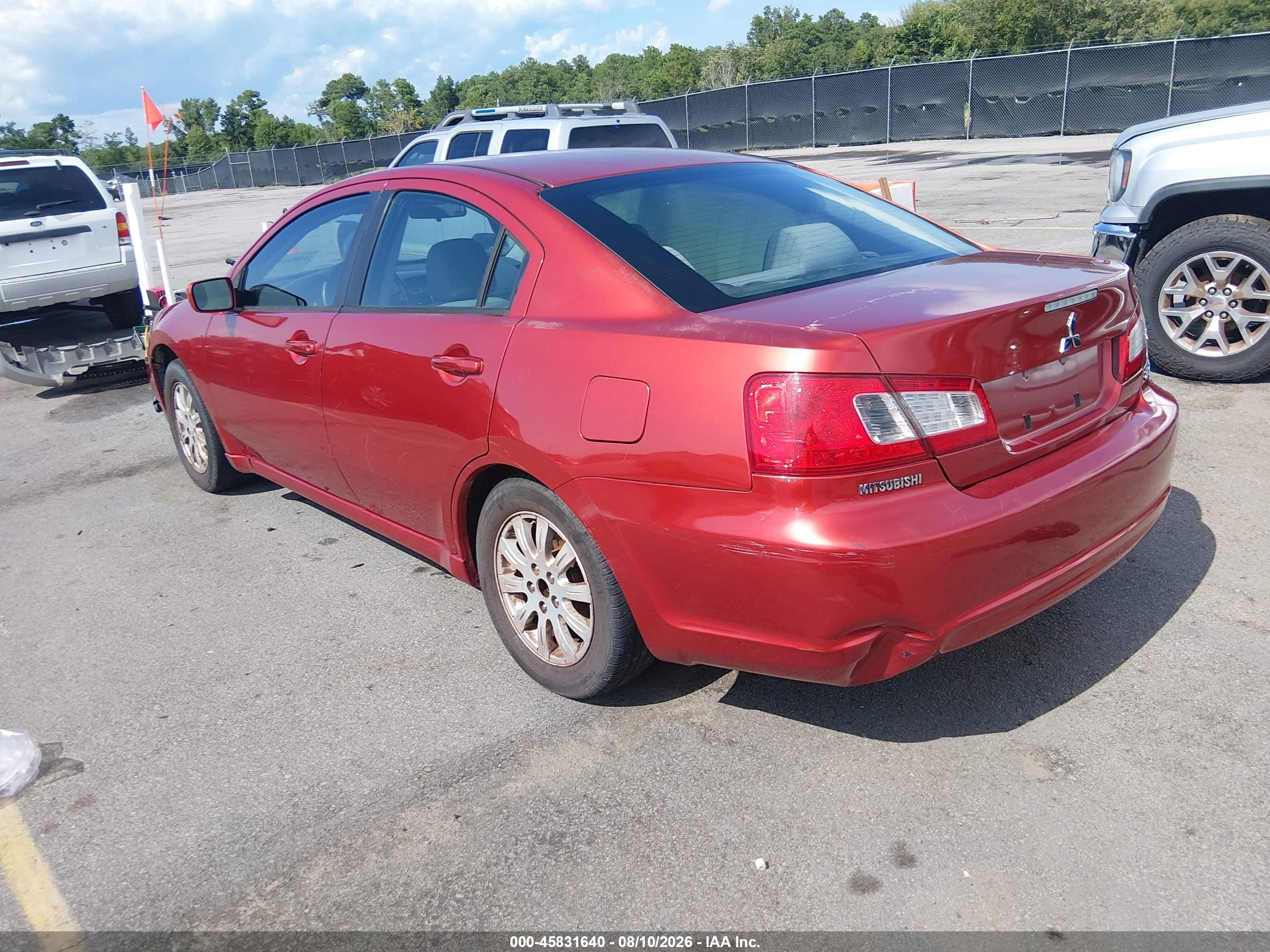 2011 Mitsubishi Galant Fe Red vin: 4A32B2FF2BE020523