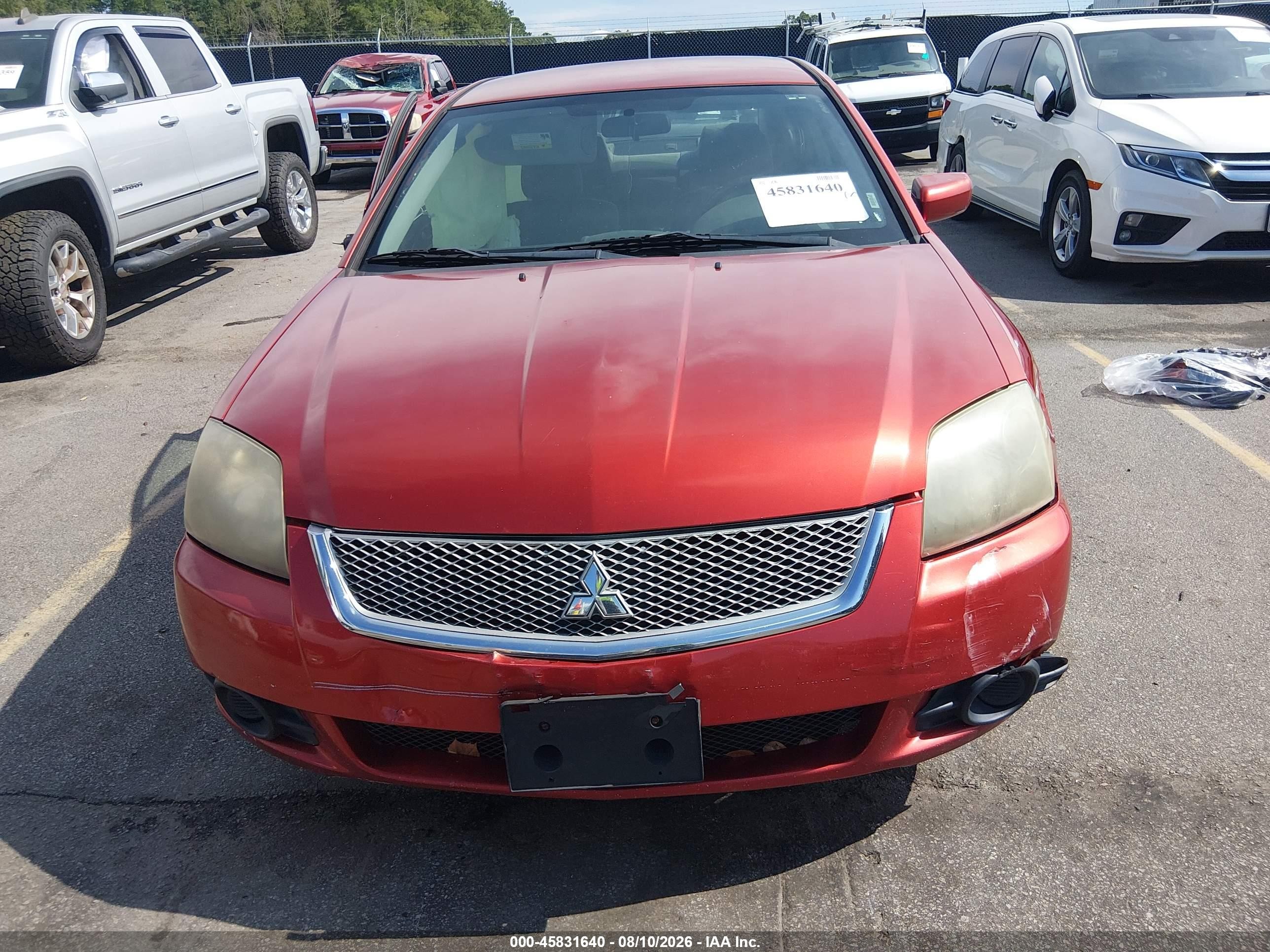 2011 Mitsubishi Galant Fe Red vin: 4A32B2FF2BE020523