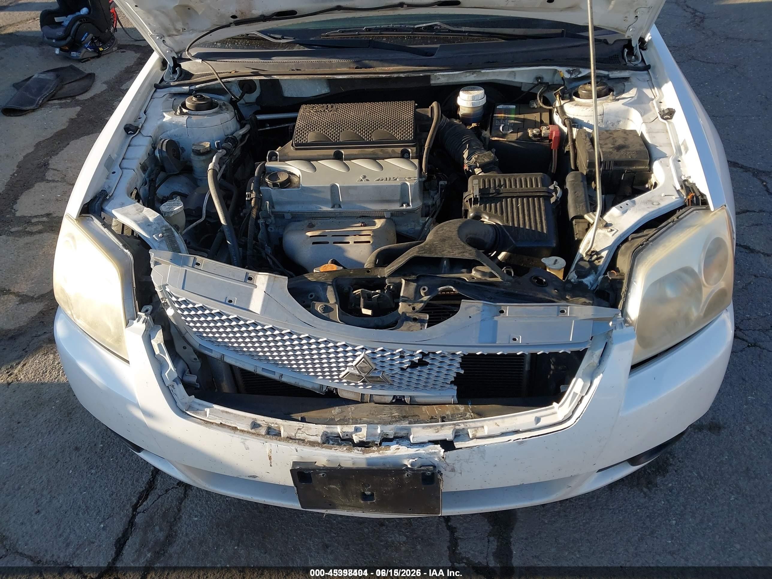 2012 Mitsubishi Galant Fe White vin: 4A32B2FF3CE009029