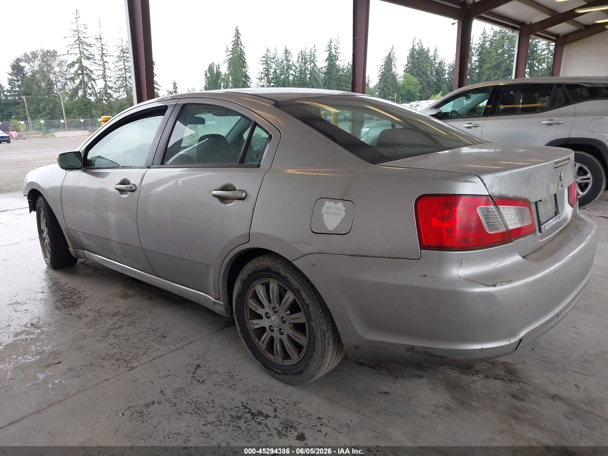 2012 Mitsubishi Galant Fe Silver vin: 4A32B2FF4CE022906