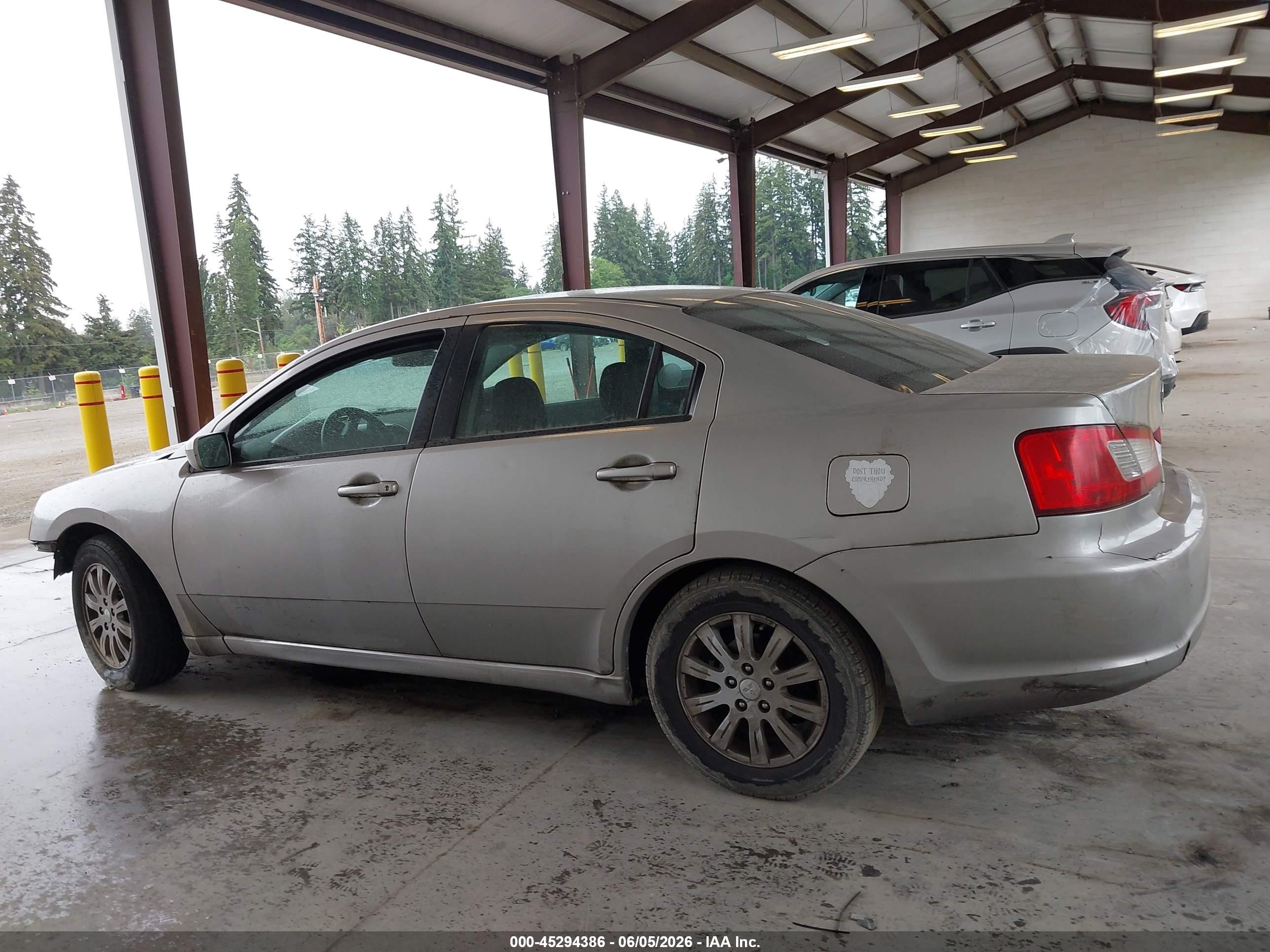 2012 Mitsubishi Galant Fe Silver vin: 4A32B2FF4CE022906