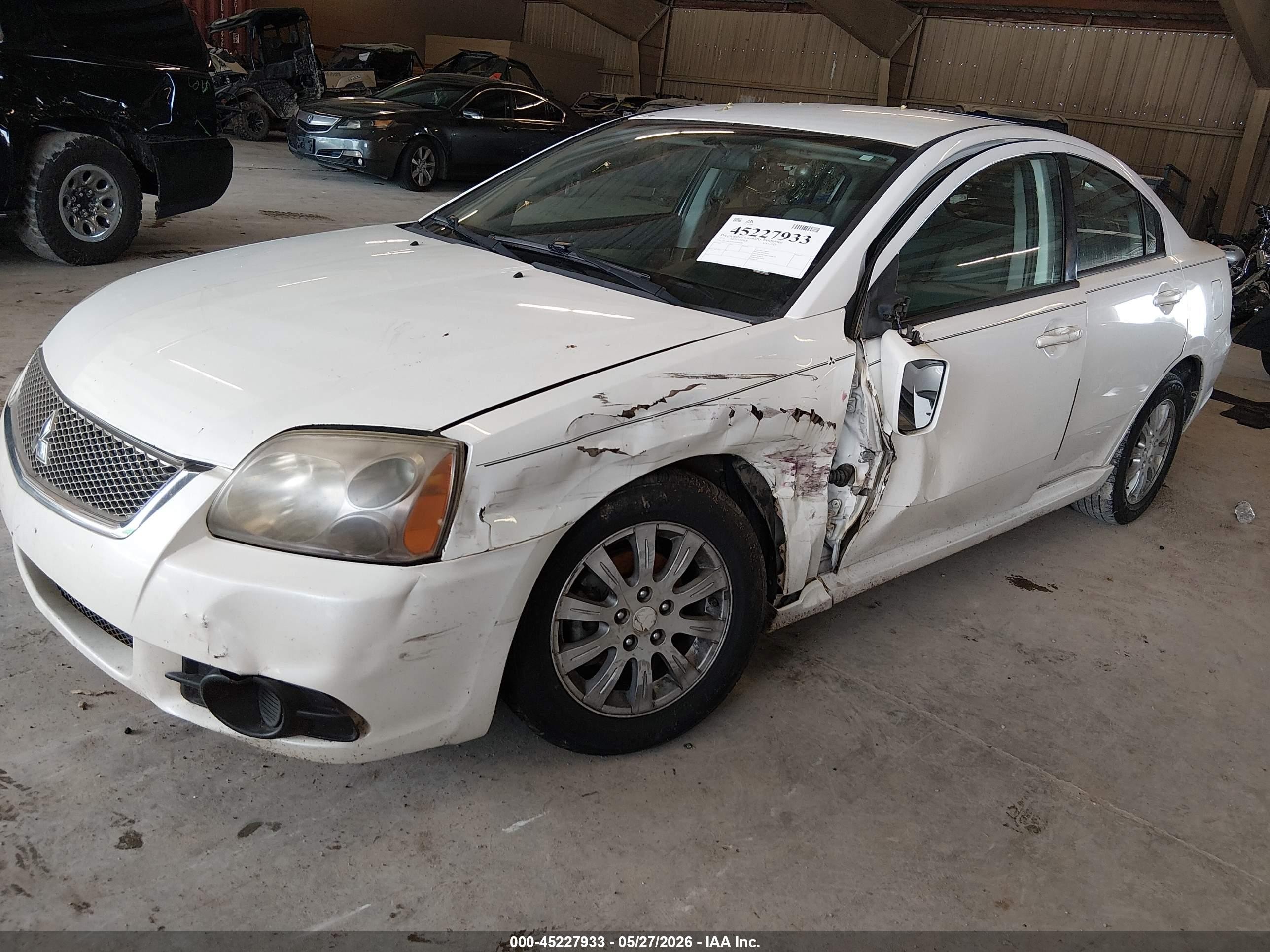 2010 Mitsubishi Galant Fe White vin: 4A32B2FF6AE004355