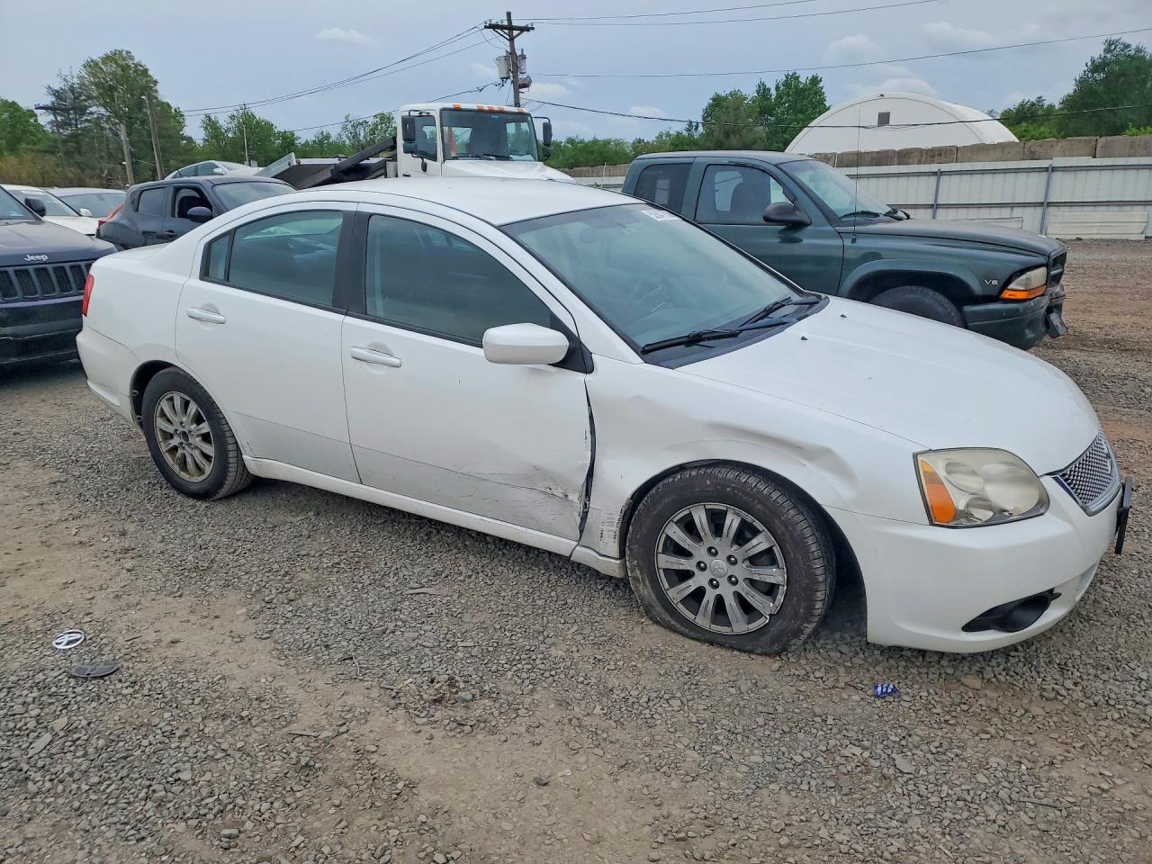 2012 Mitsubishi Galant Fe White vin: 4A32B2FF6CE011566