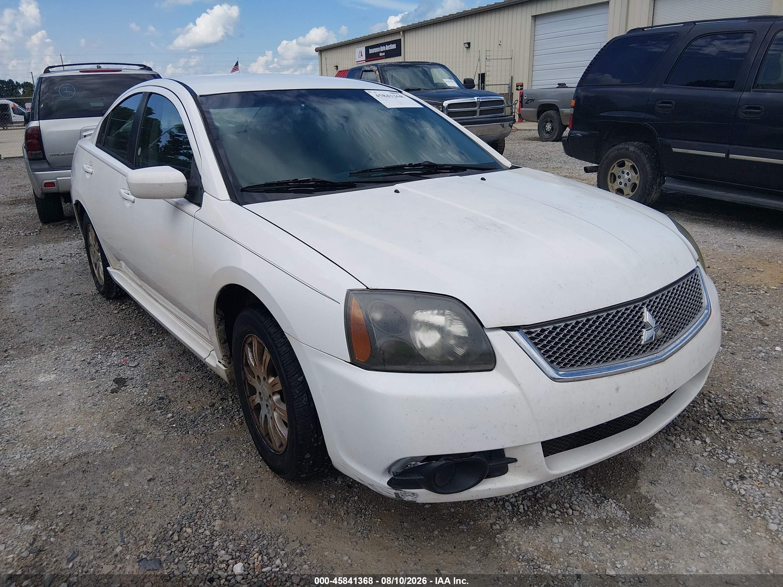 2010 Mitsubishi Galant Fe White vin: 4A32B2FF8AE007189