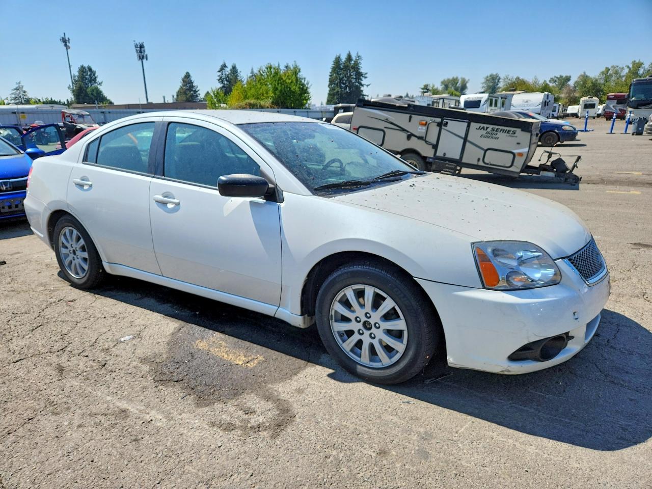 2012 Mitsubishi Galant Fe White vin: 4A32B2FFXCE010517
