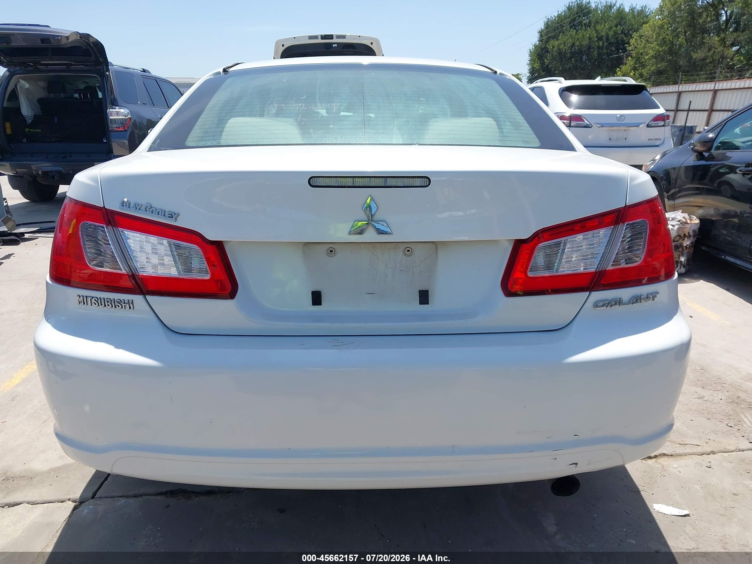 2012 Mitsubishi Galant Es/se White vin: 4A32B3FF2CE009478