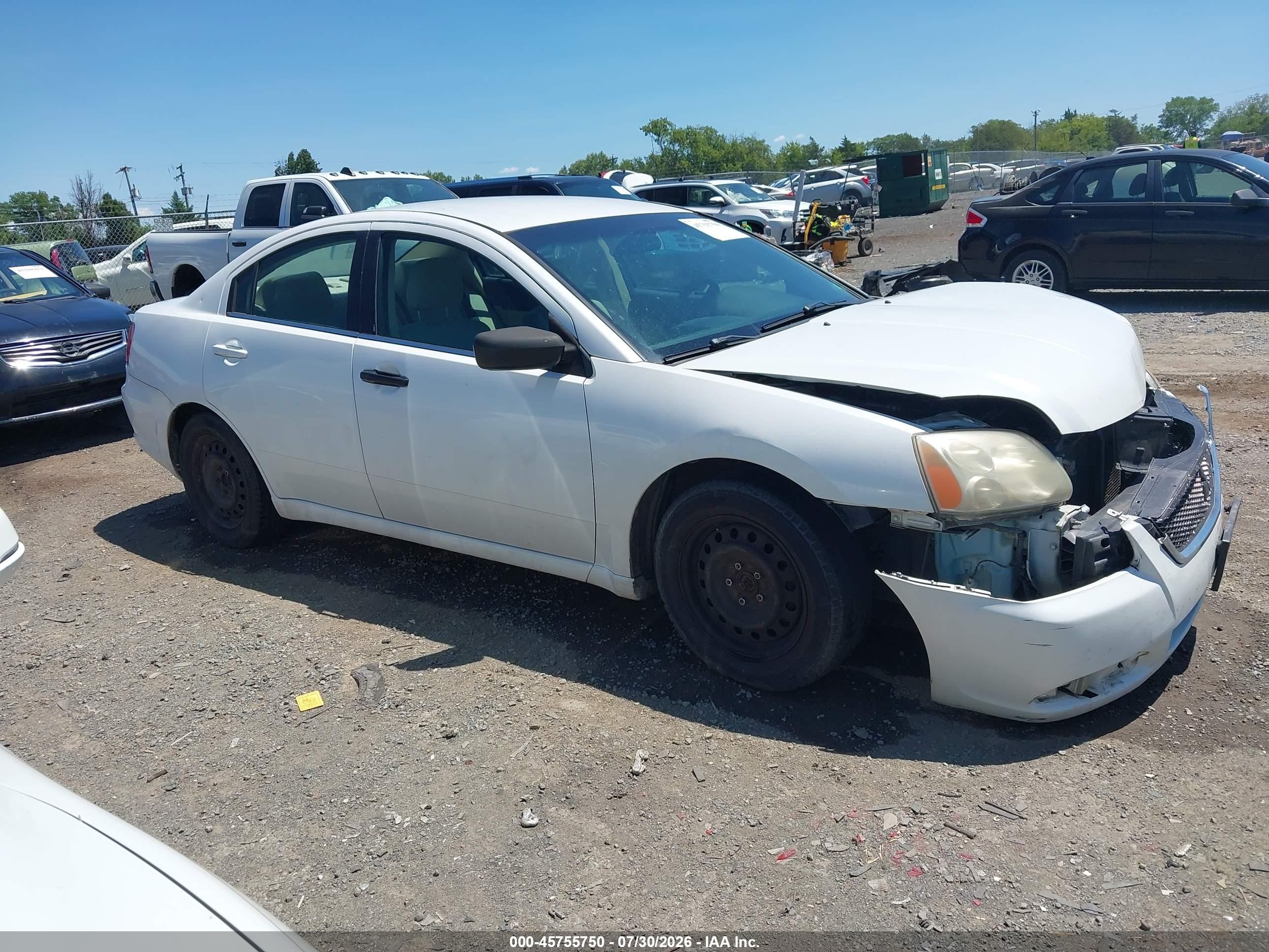 2012 Mitsubishi Galant Es/se White vin: 4A32B3FF6CE014294