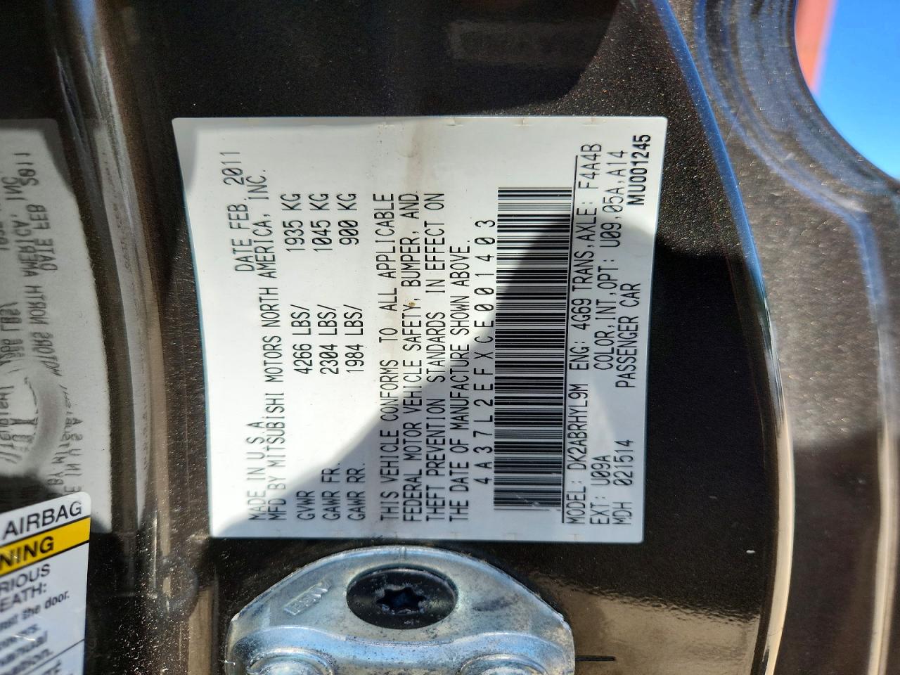 2012 Mitsubishi Eclipse Spyder Gs Charcoal vin: 4A37L2EFXCE001403