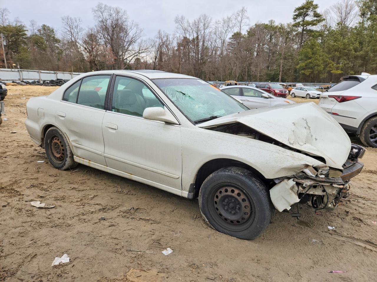 2002 Mitsubishi Galant Es White vin: 4A3AA46G02E016490