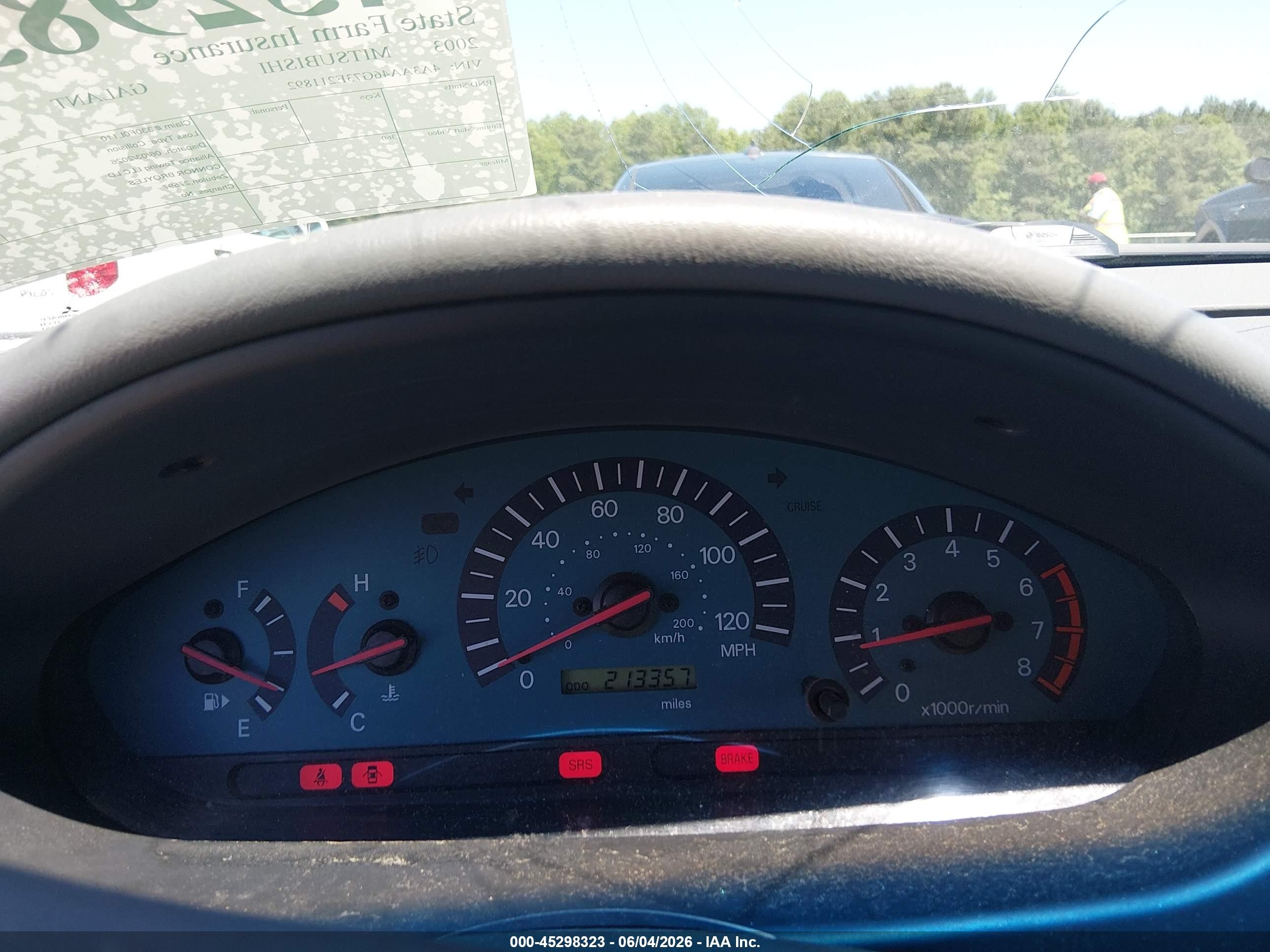 2003 Mitsubishi Galant Es/ls Gray vin: 4A3AA46G73E211892