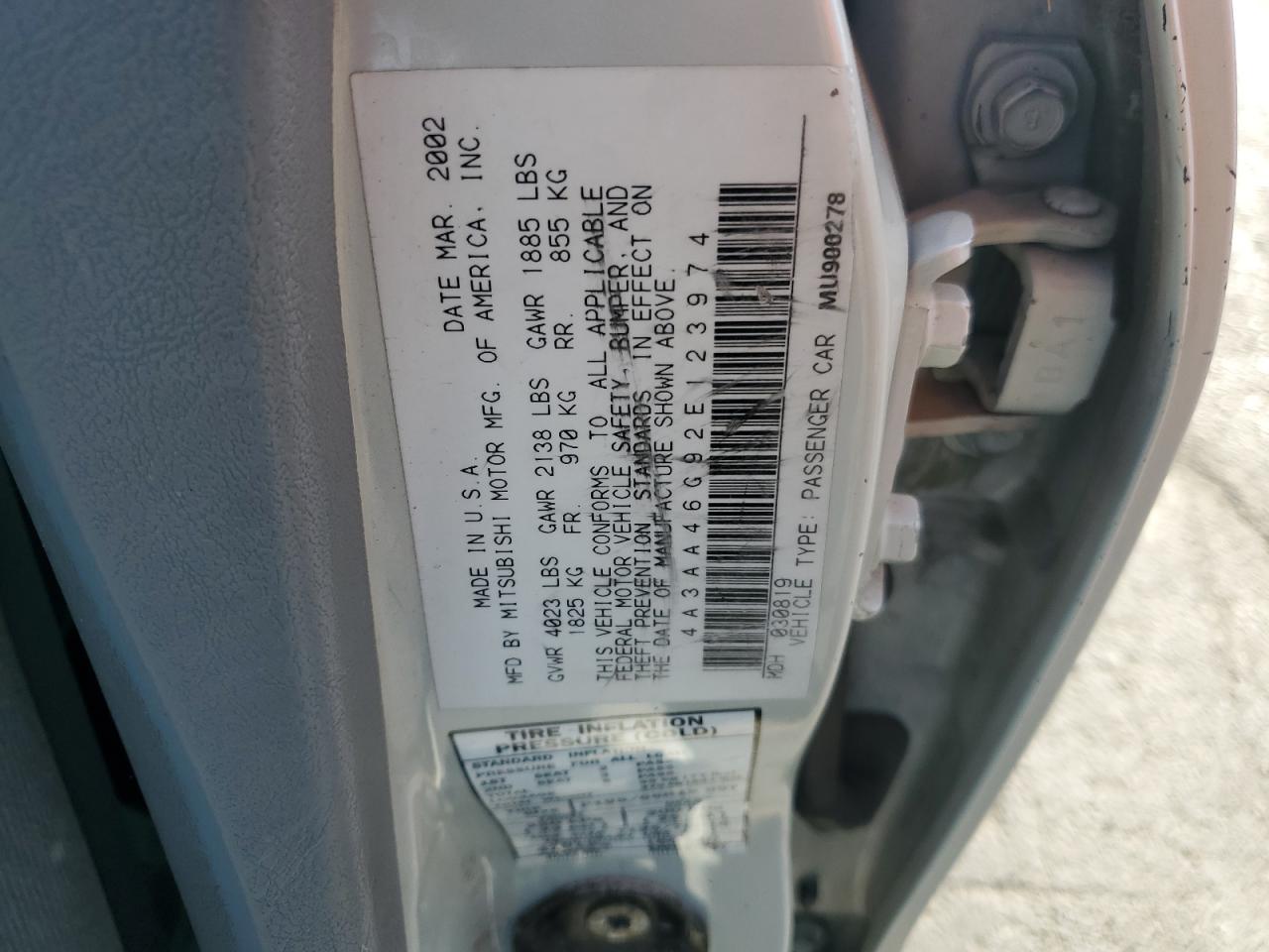 2002 Mitsubishi Galant Es Two Tone vin: 4A3AA46G92E123974