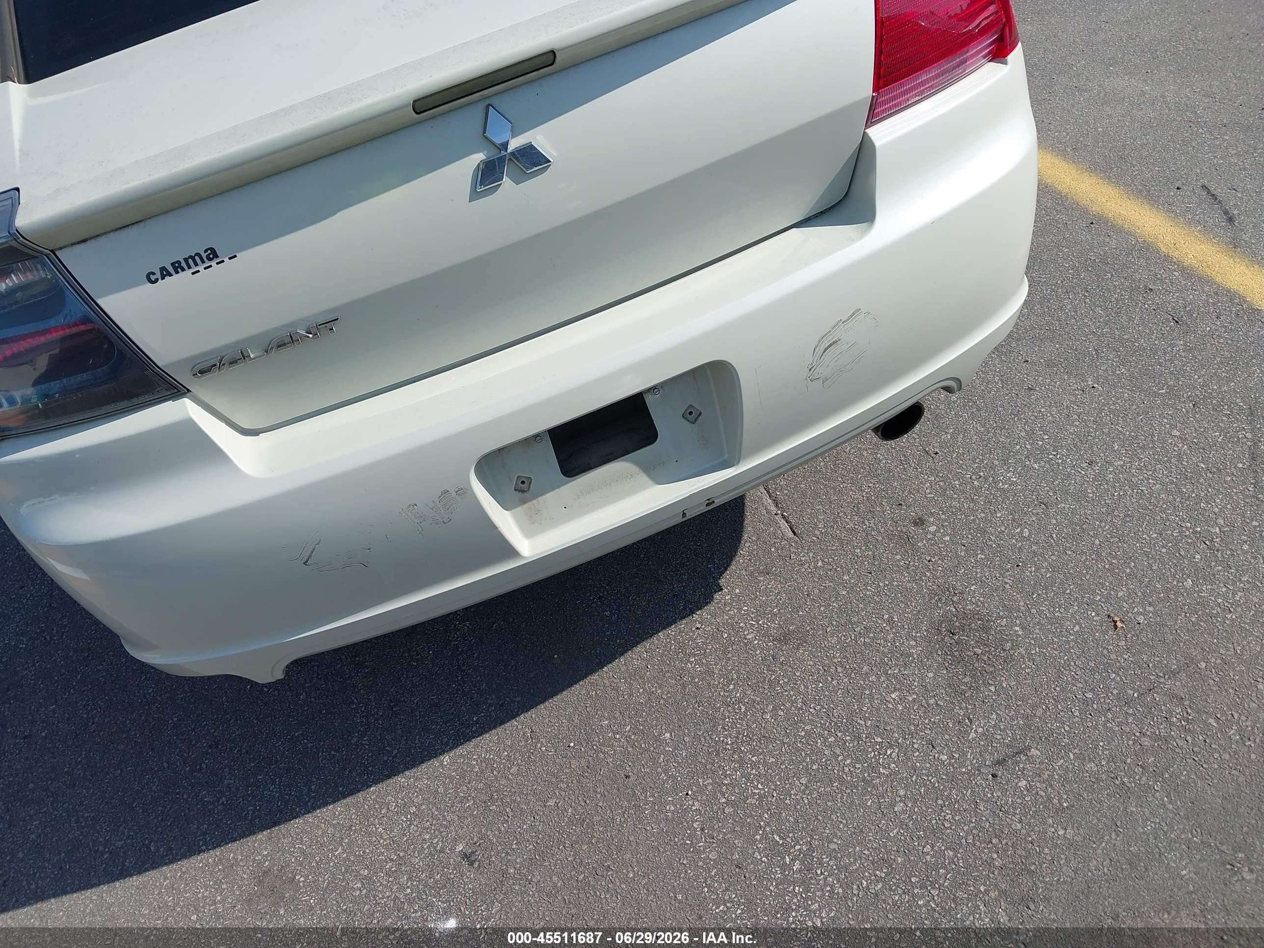 2007 Mitsubishi Galant Es/se White vin: 4A3AB36F07E053304