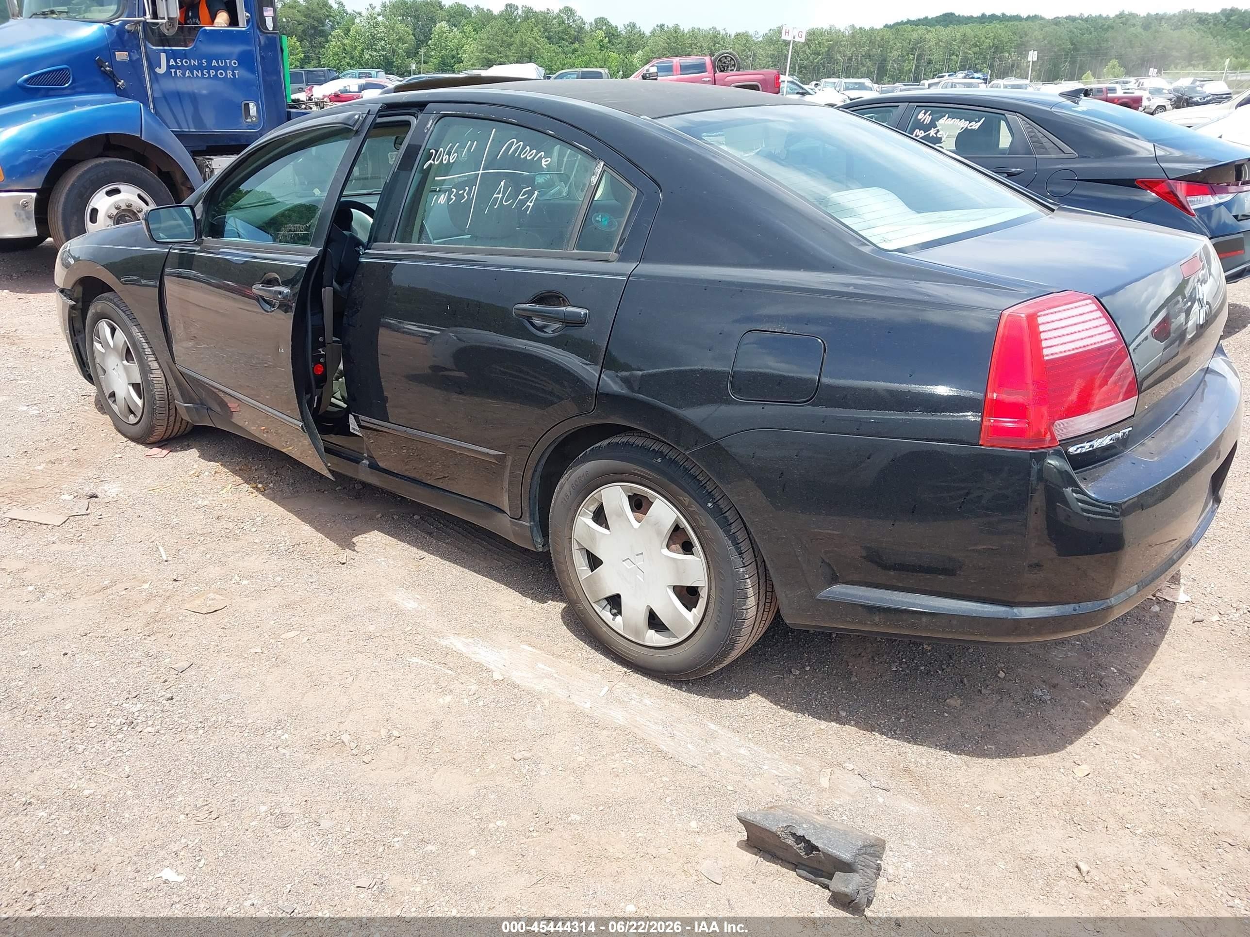 2004 Mitsubishi Galant Es Black vin: 4A3AB36F54E055660