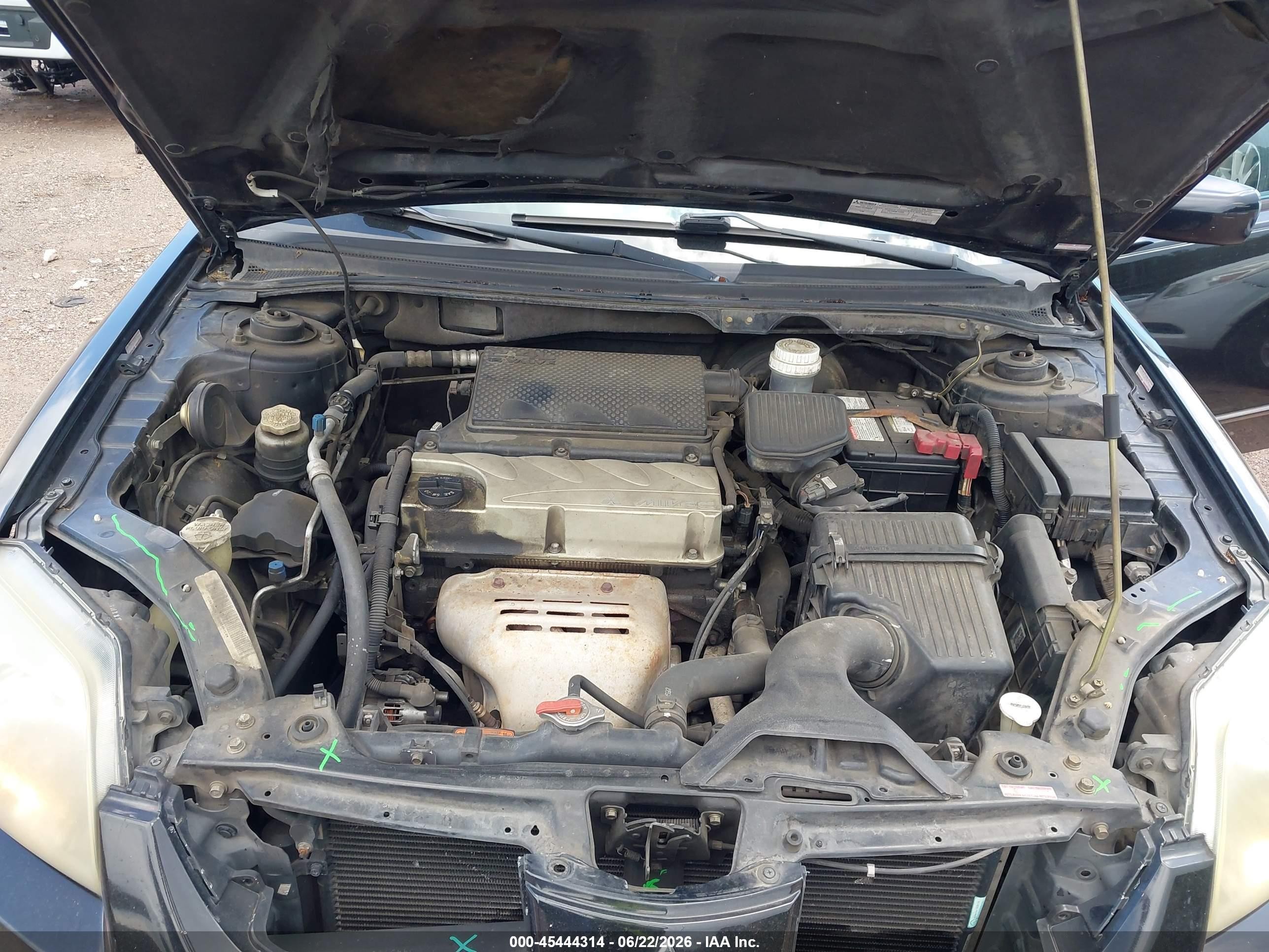 2004 Mitsubishi Galant Es Black vin: 4A3AB36F54E055660