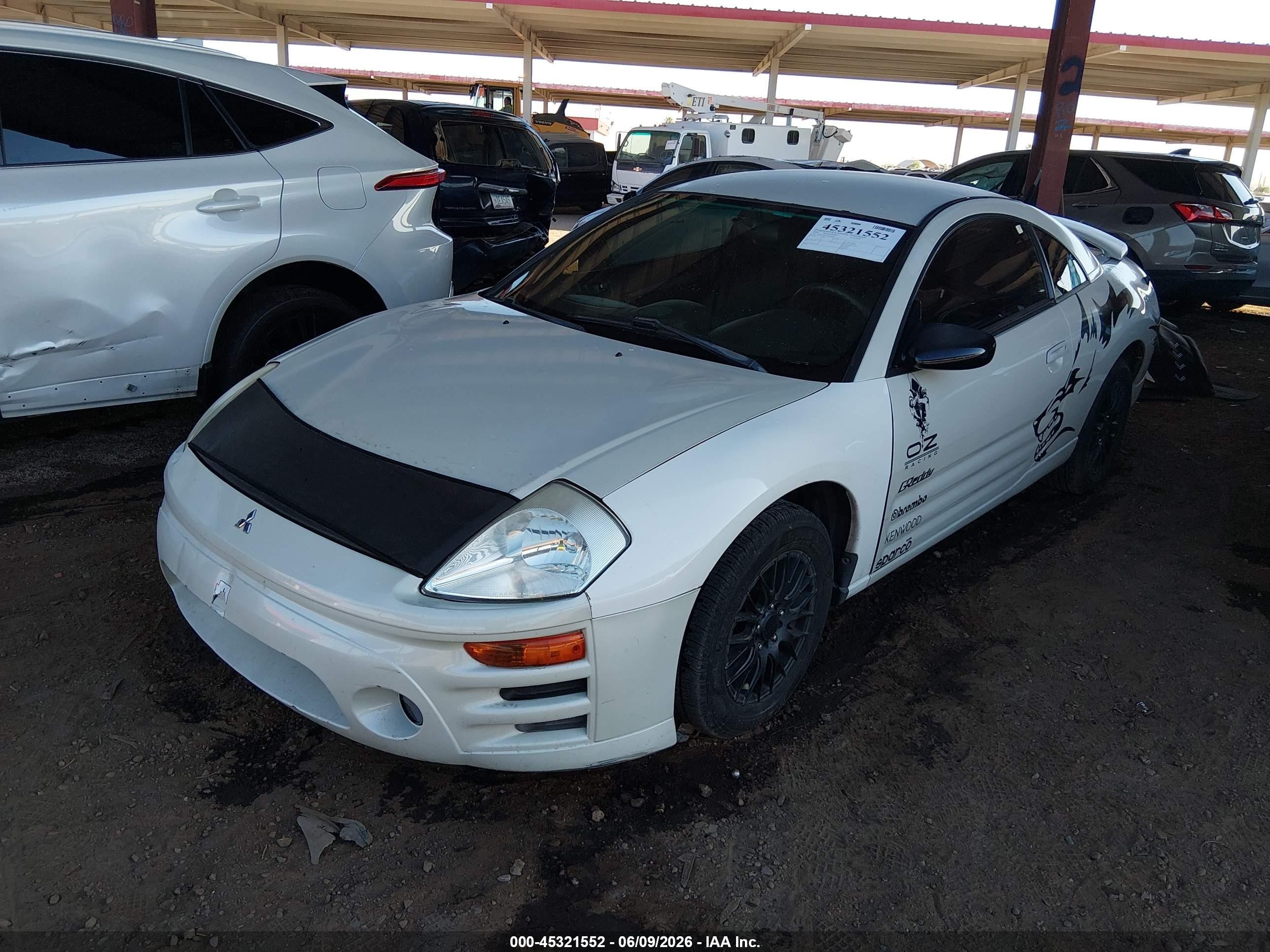 2003 Mitsubishi Eclipse Rs White vin: 4A3AC34GX3E014982