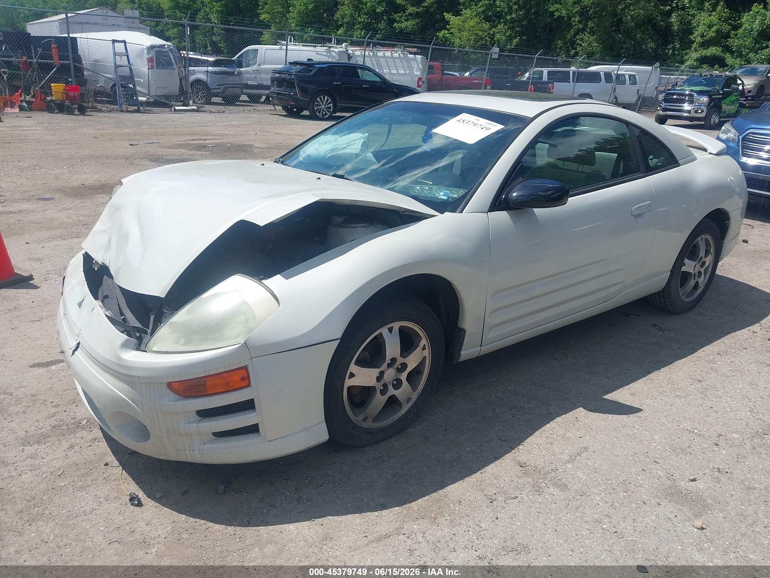 2005 Mitsubishi Eclipse Gs White vin: 4A3AC44G35E010930