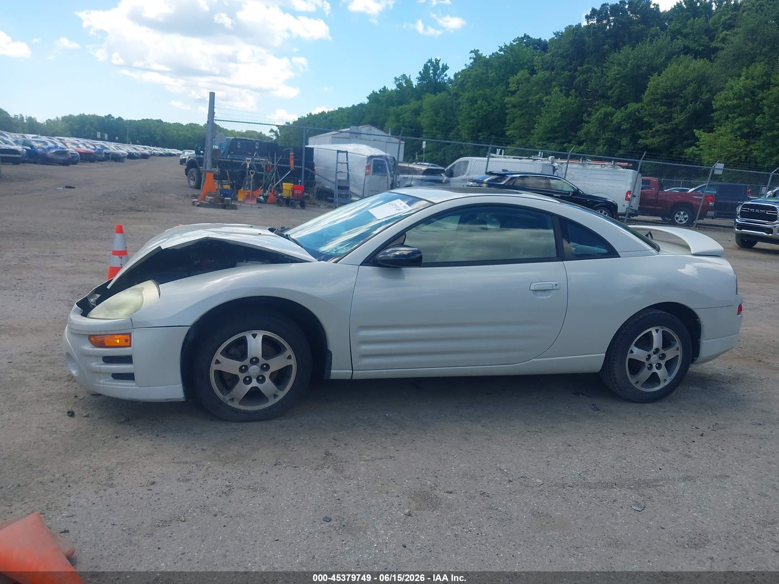 2005 Mitsubishi Eclipse Gs White vin: 4A3AC44G35E010930