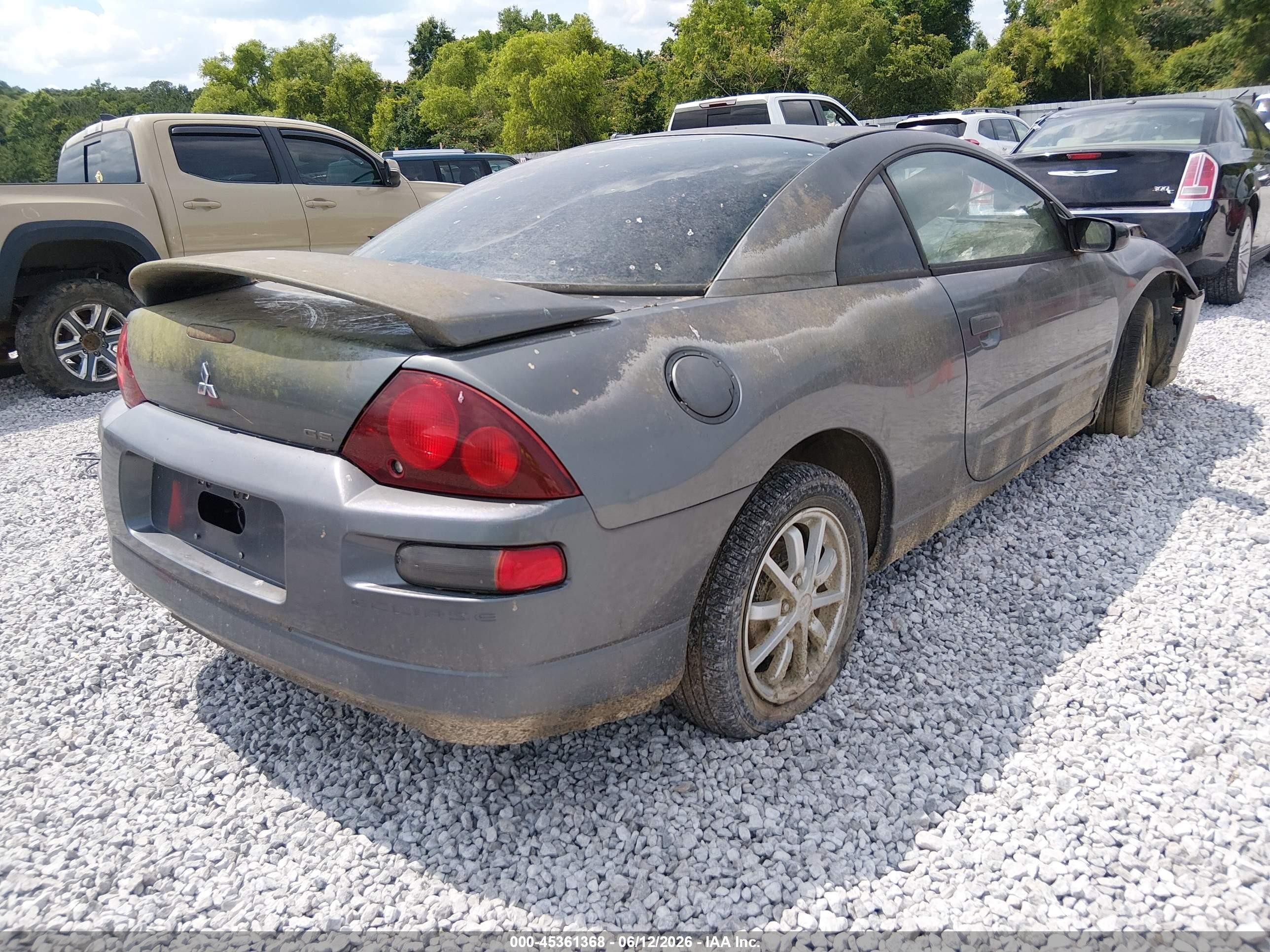 2002 Mitsubishi Eclipse Gs Gray vin: 4A3AC44G62E020332