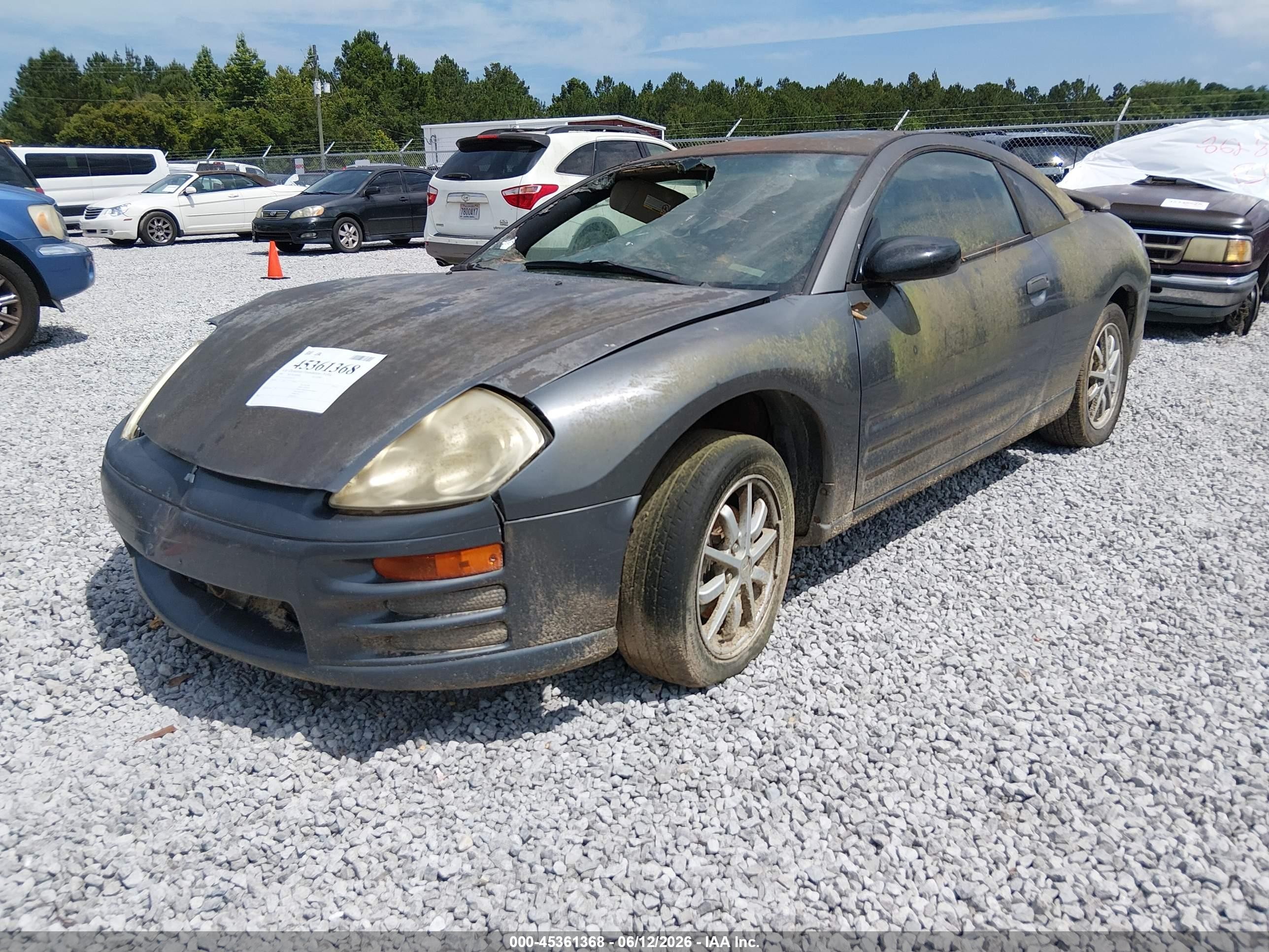 2002 Mitsubishi Eclipse Gs Gray vin: 4A3AC44G62E020332