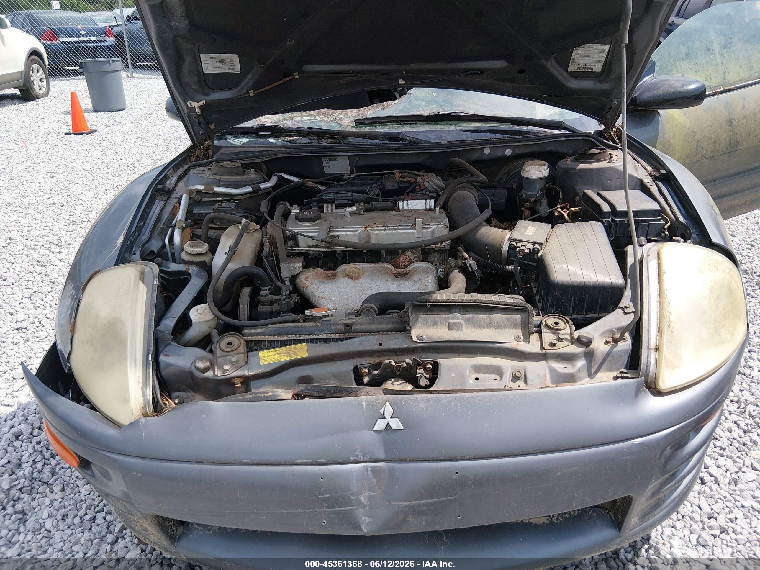 2002 Mitsubishi Eclipse Gs Gray vin: 4A3AC44G62E020332