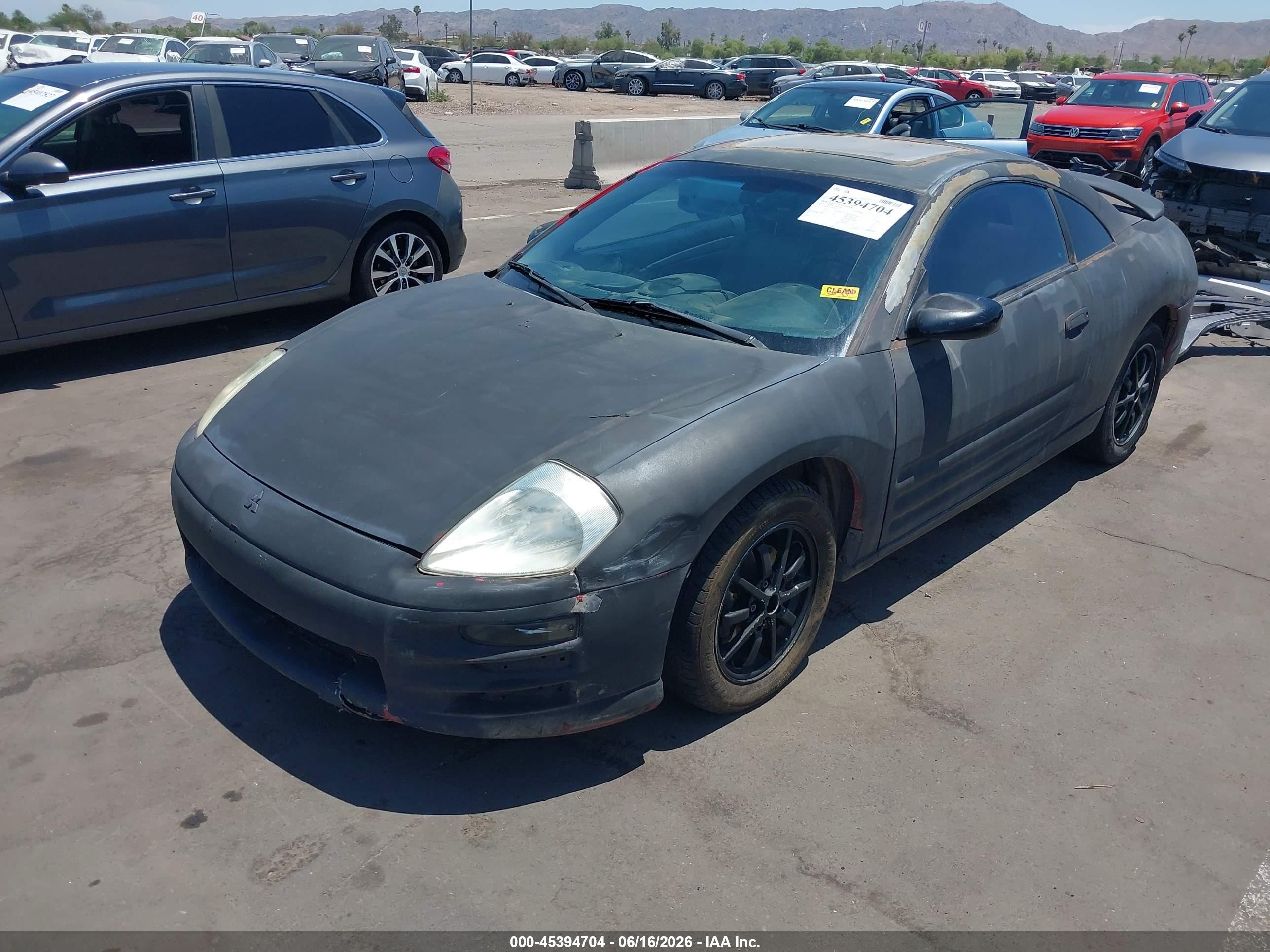 2002 Mitsubishi Eclipse Gs Black vin: 4A3AC44G72E088347