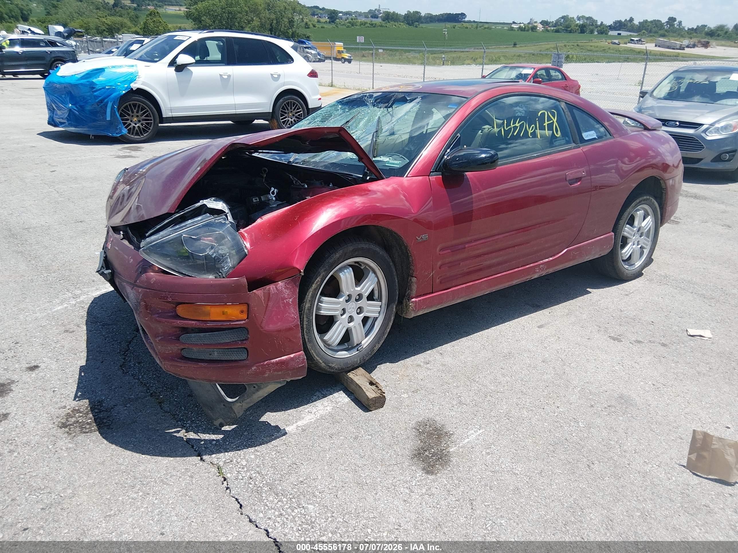 2001 Mitsubishi Eclipse Gt Red vin: 4A3AC54H51E055022