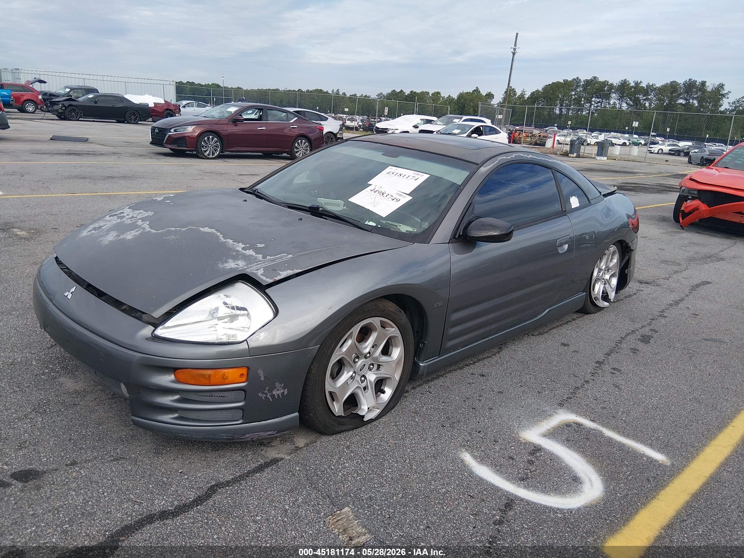 2002 Mitsubishi Eclipse   Серый vin: 4A3AC54H62E058710