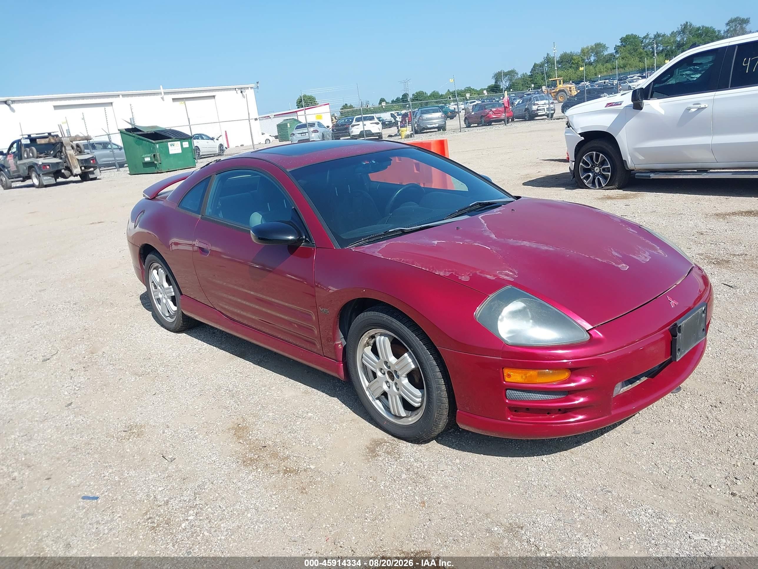 2001 Mitsubishi Eclipse Gt Red vin: 4A3AC54HX1E138980