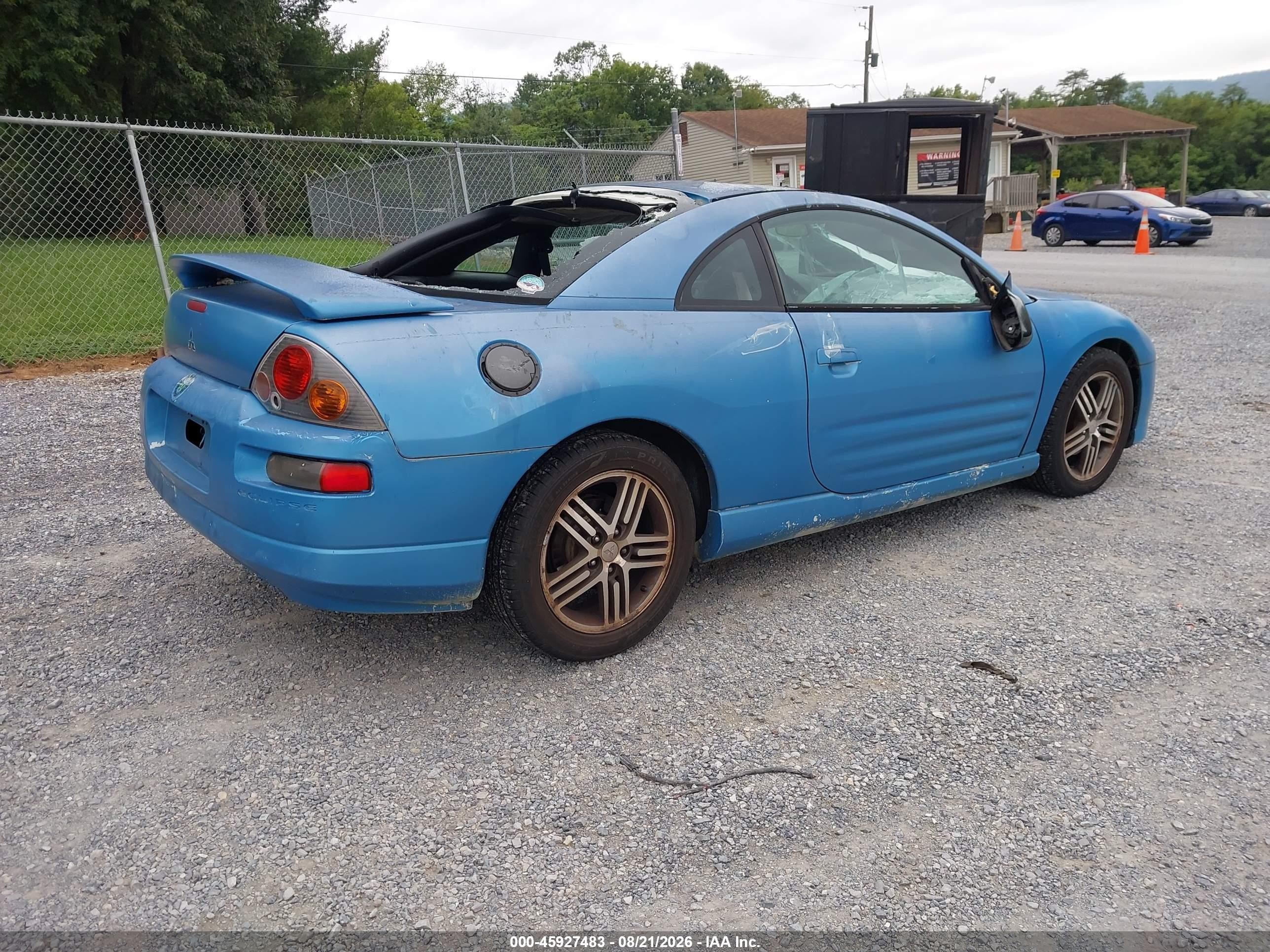 2003 Mitsubishi Eclipse Gts Blue vin: 4A3AC74H13E077761