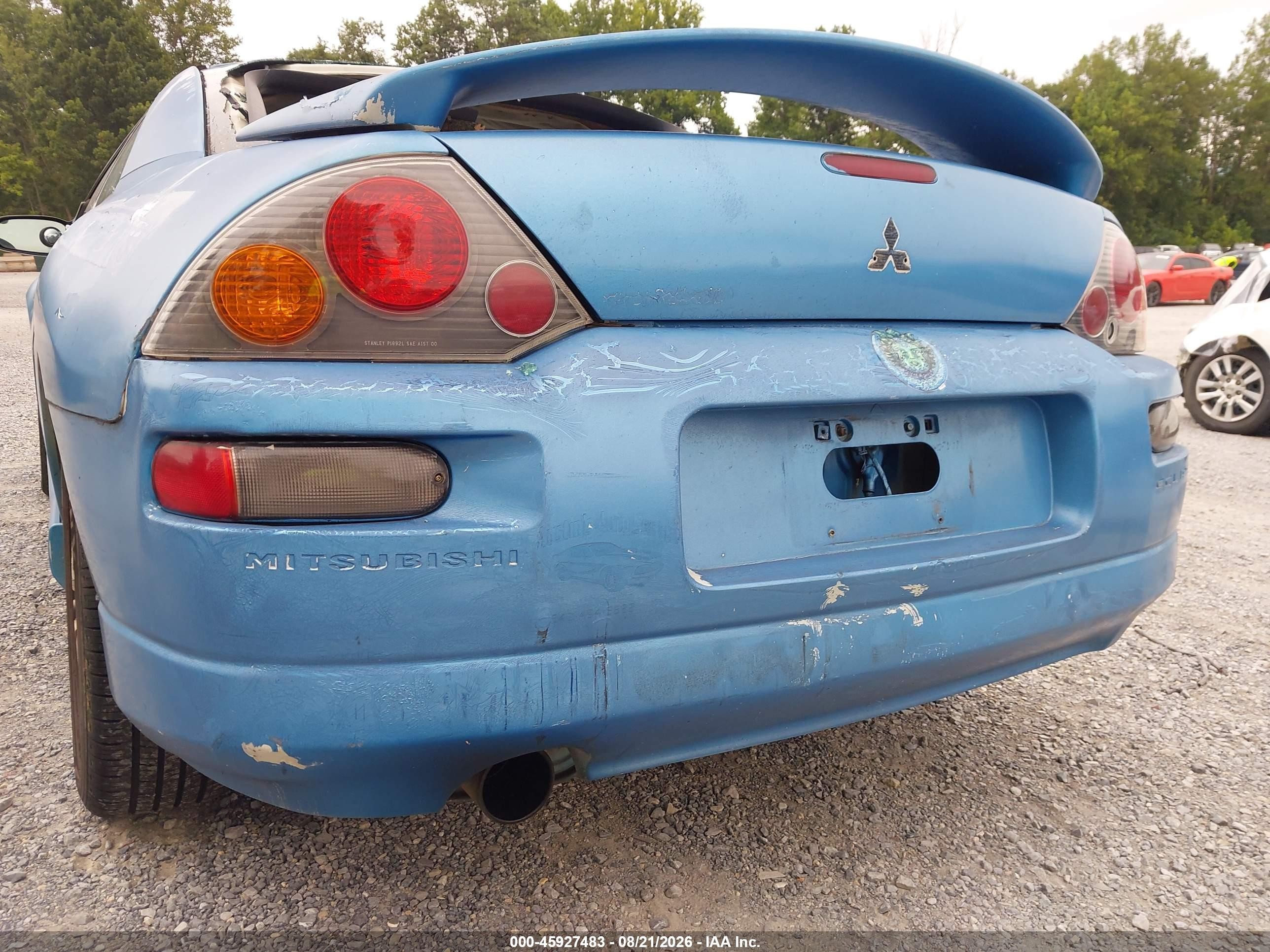 2003 Mitsubishi Eclipse Gts Blue vin: 4A3AC74H13E077761