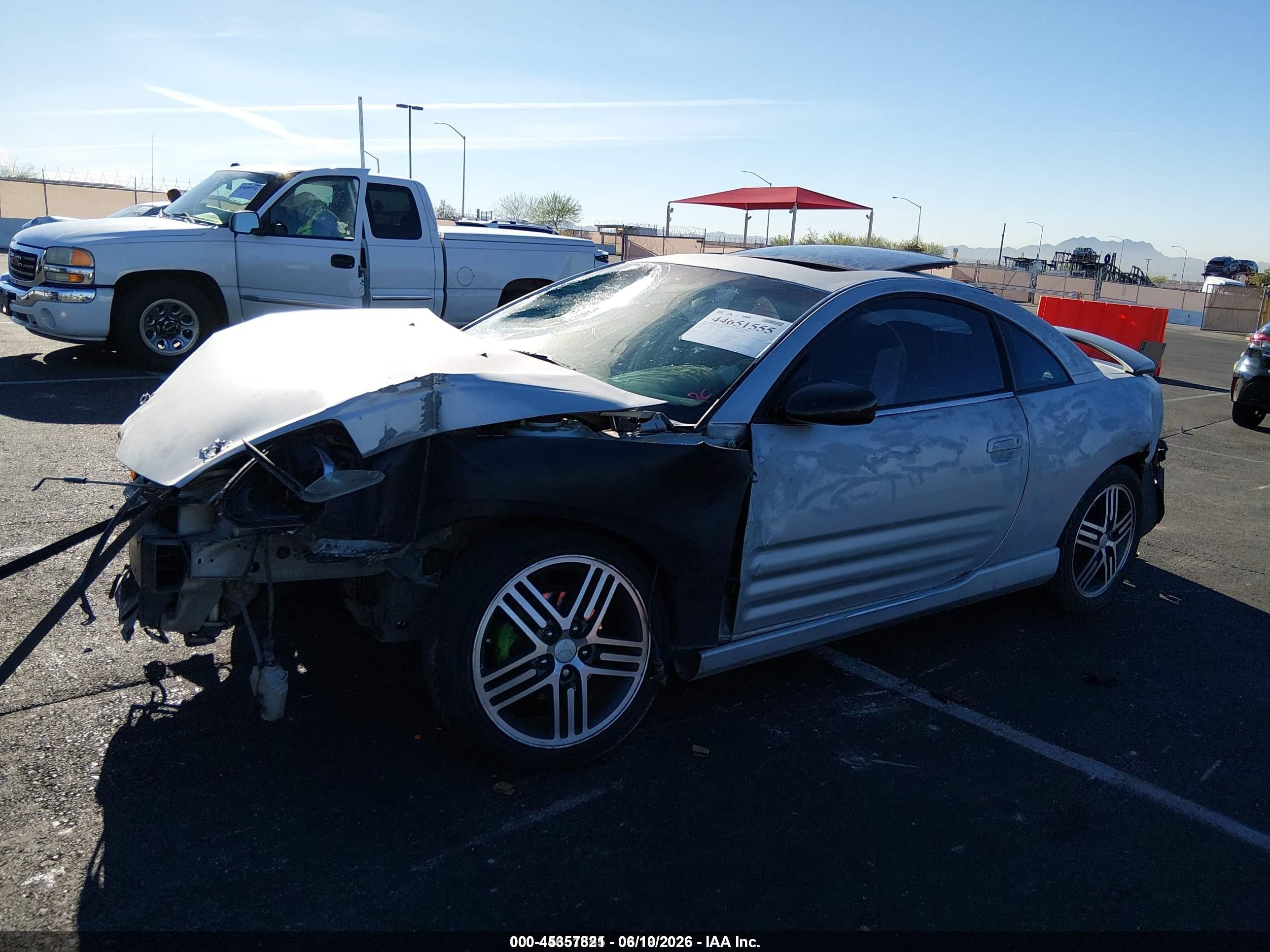 2003 Mitsubishi Eclipse Gts White vin: 4A3AC74HX3E107095