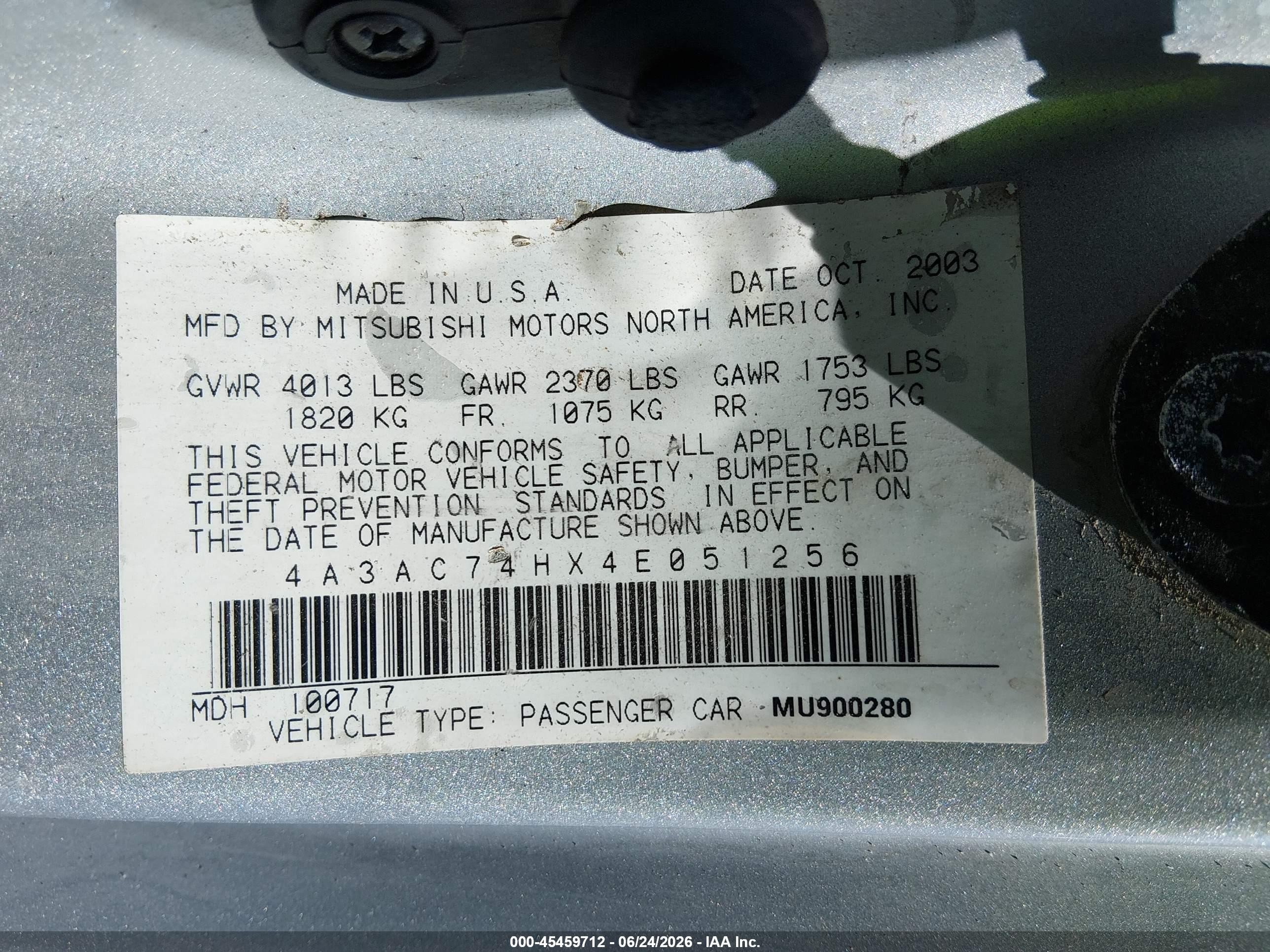 2004 Mitsubishi Eclipse Gts Gray vin: 4A3AC74HX4E051256