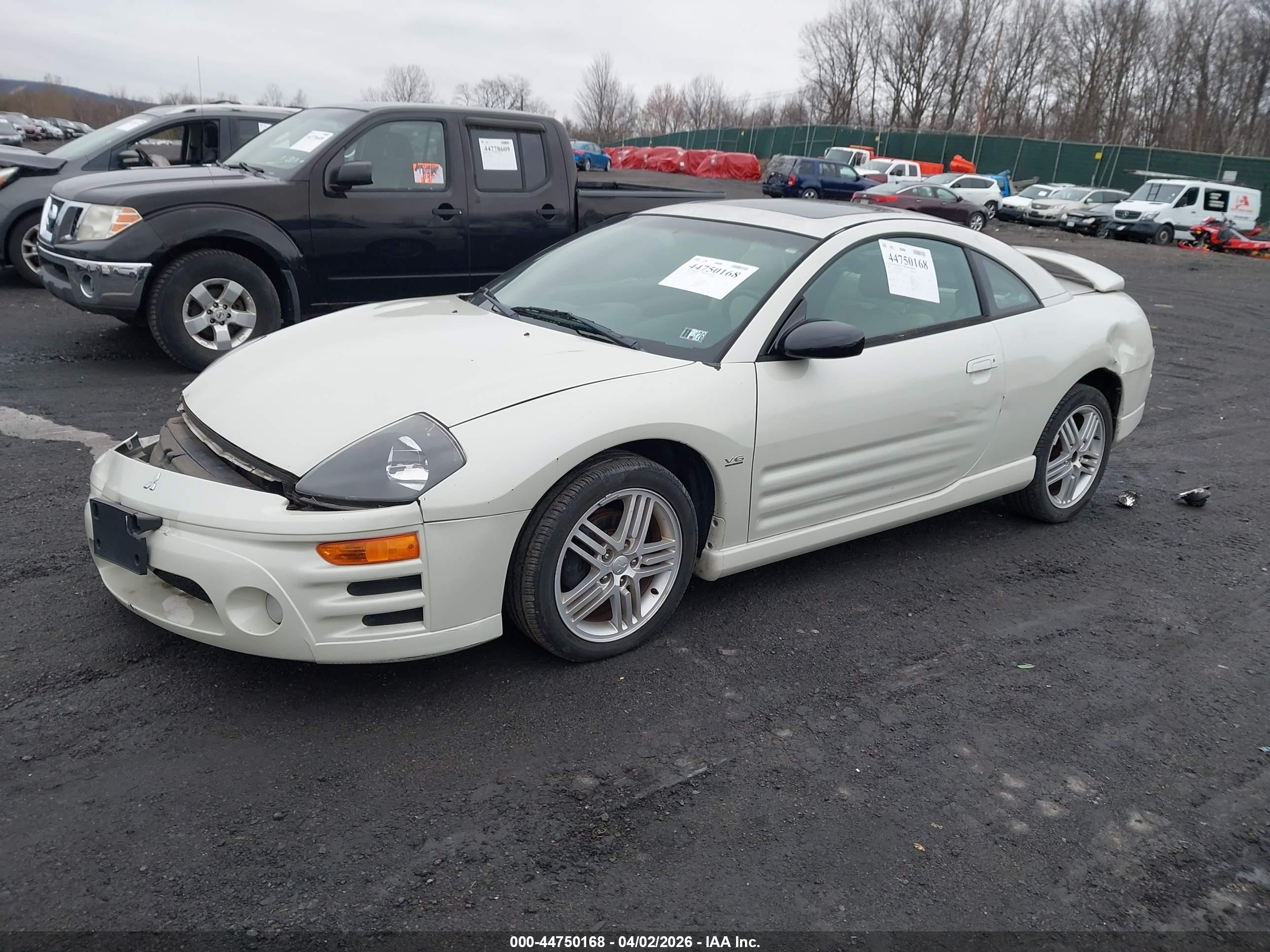 2003 Mitsubishi Eclipse Gt White vin: 4A3AC84H03E190669