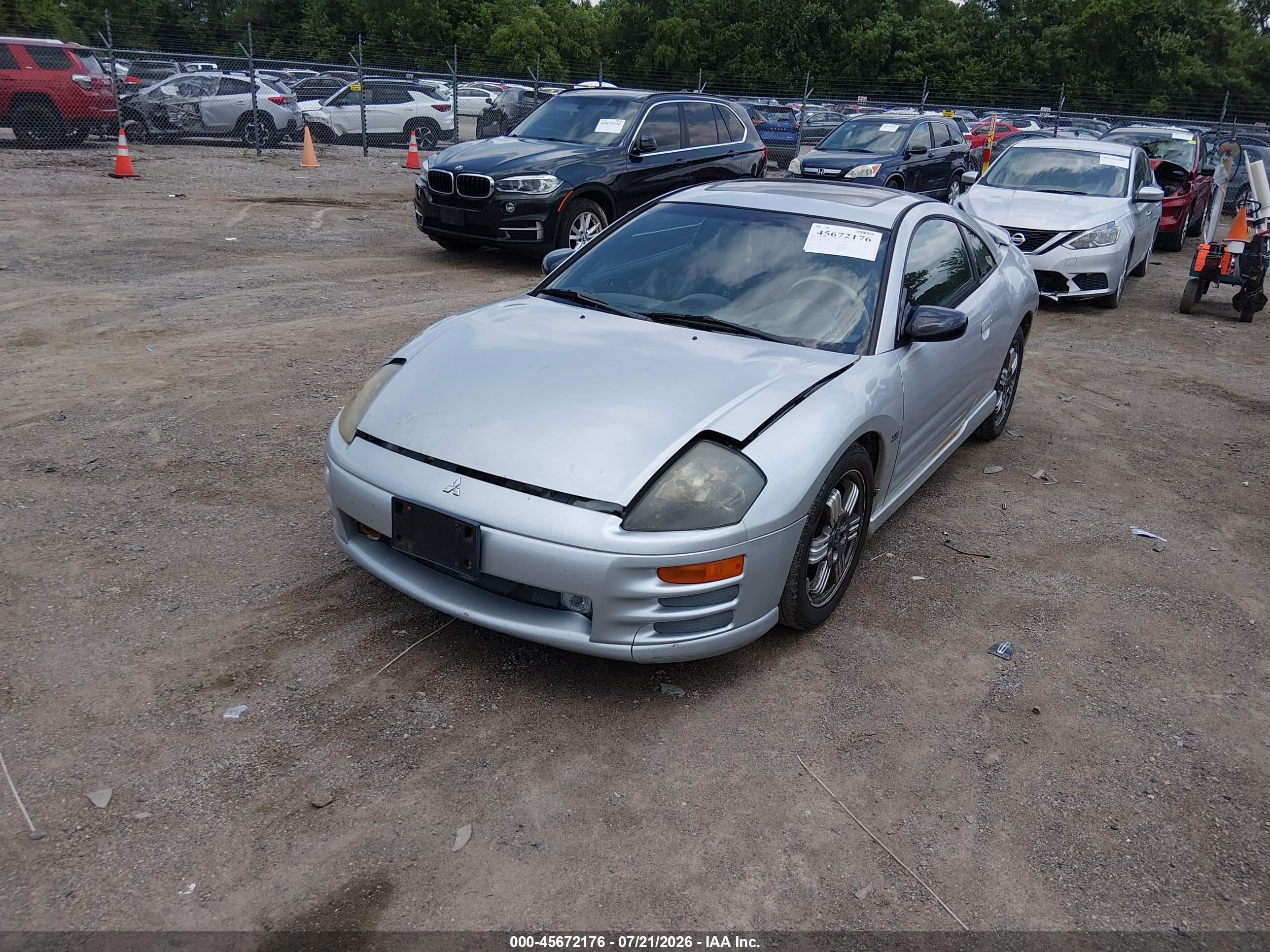 2002 Mitsubishi Eclipse Gt/gt W/premium Pkg Silver vin: 4A3AC84H72E021585