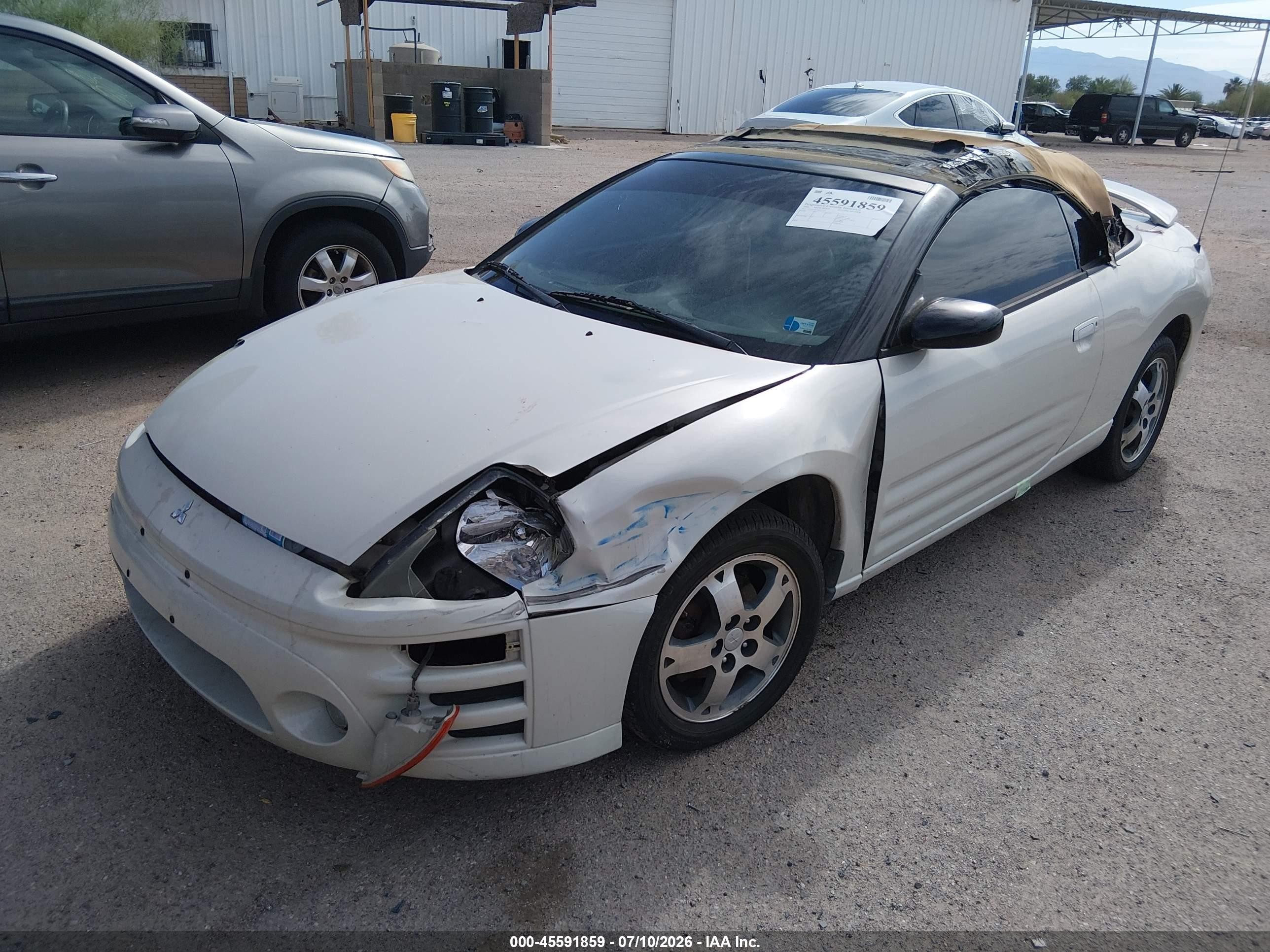 2004 Mitsubishi Eclipse Spyder Gs White vin: 4A3AE45G14E121323