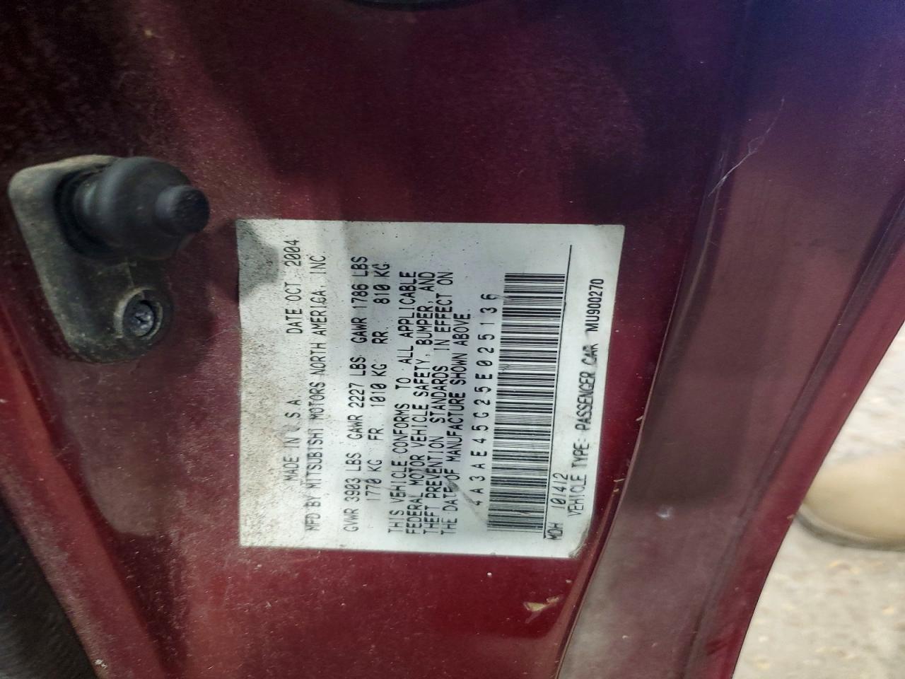 2005 Mitsubishi Eclipse Spyder Gs Burgundy vin: 4A3AE45G25E025136