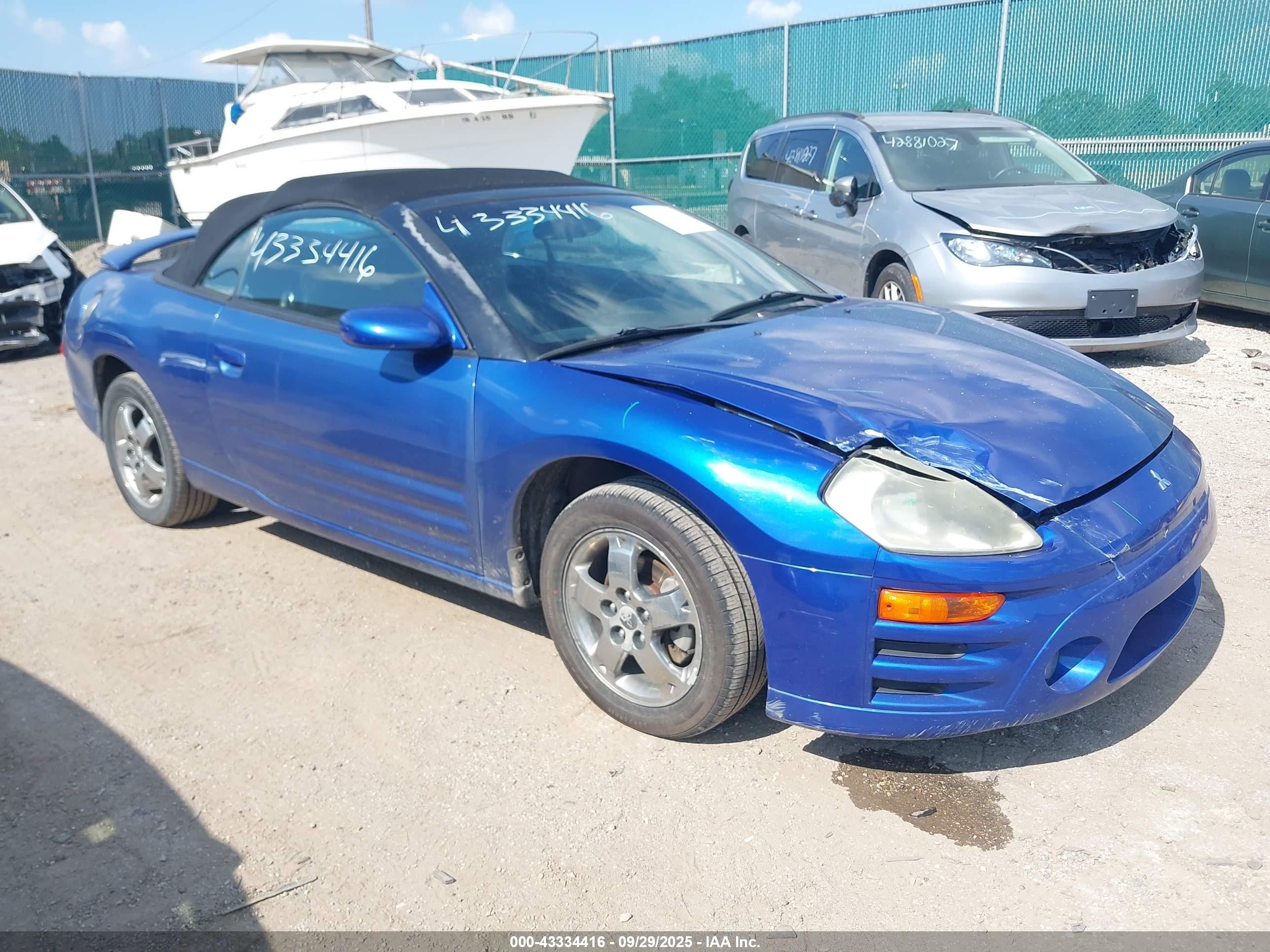 2005 Mitsubishi Eclipse Spyder Gs Blue vin: 4A3AE45G25E044916