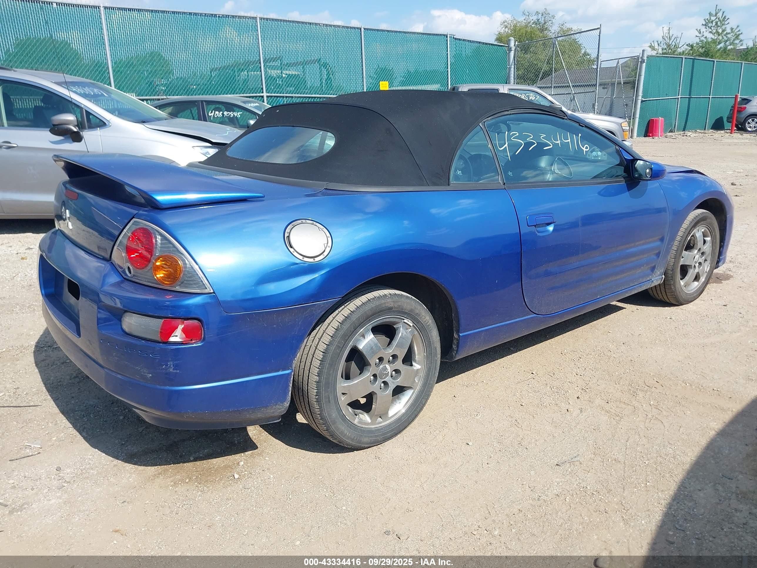 2005 Mitsubishi Eclipse Spyder Gs Blue vin: 4A3AE45G25E044916
