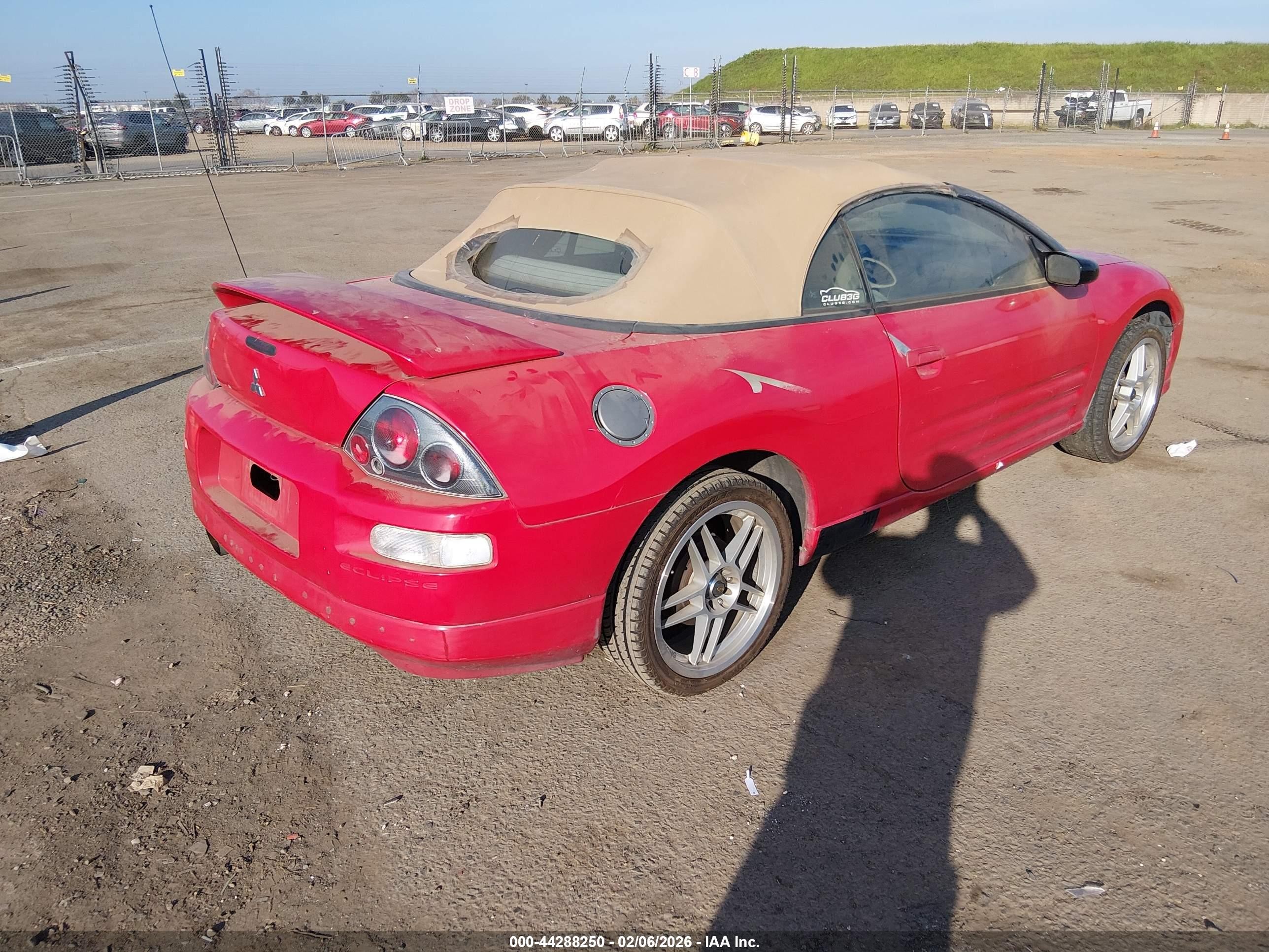 2002 Mitsubishi Eclipse Spyder Gs Red vin: 4A3AE45G42E061454