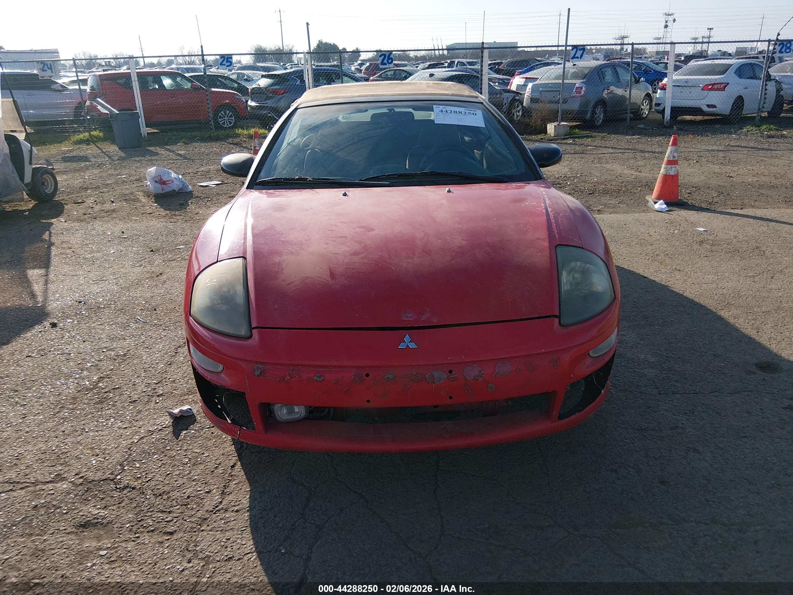2002 Mitsubishi Eclipse Spyder Gs Red vin: 4A3AE45G42E061454