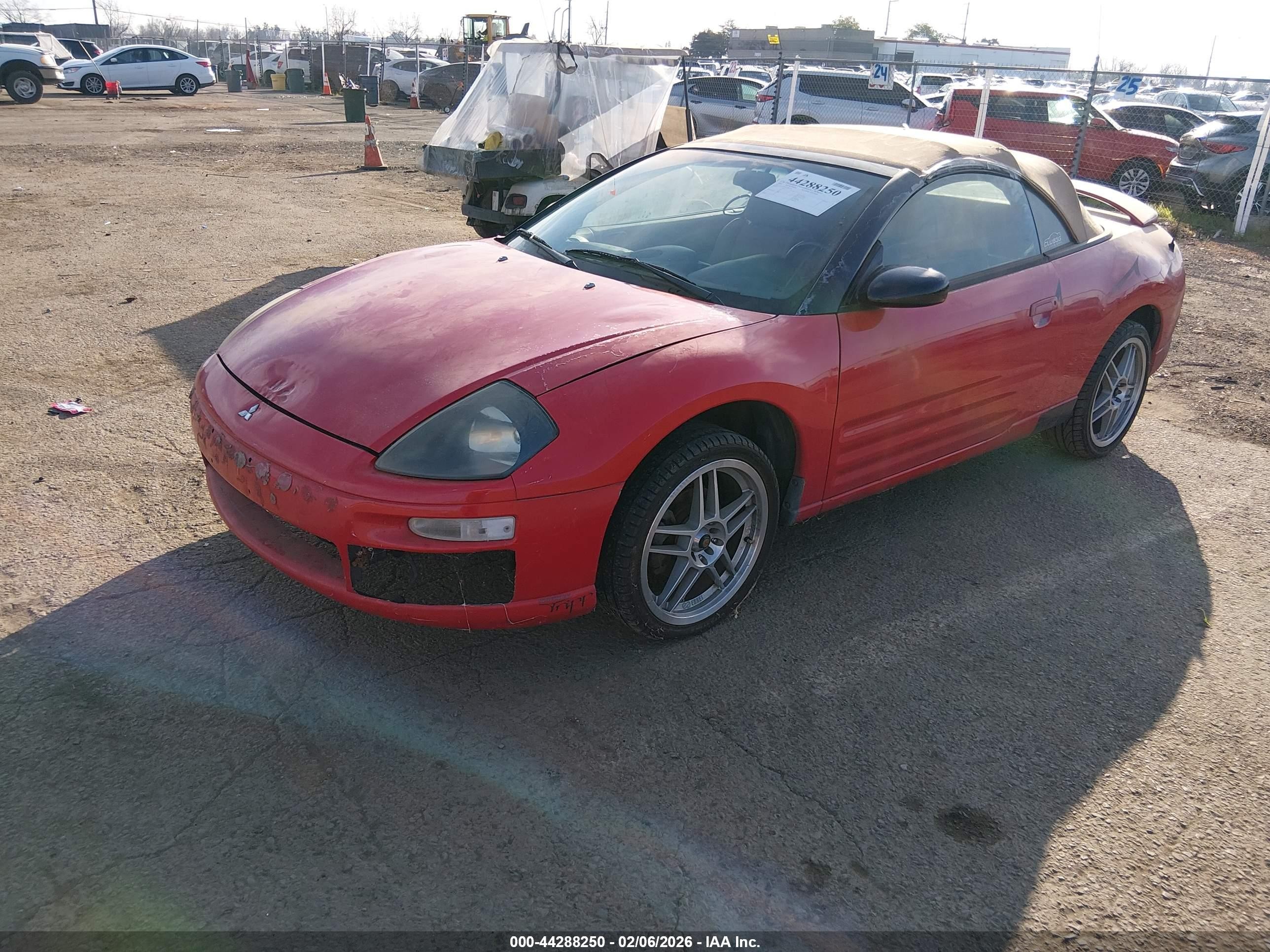 2002 Mitsubishi Eclipse Spyder Gs Red vin: 4A3AE45G42E061454