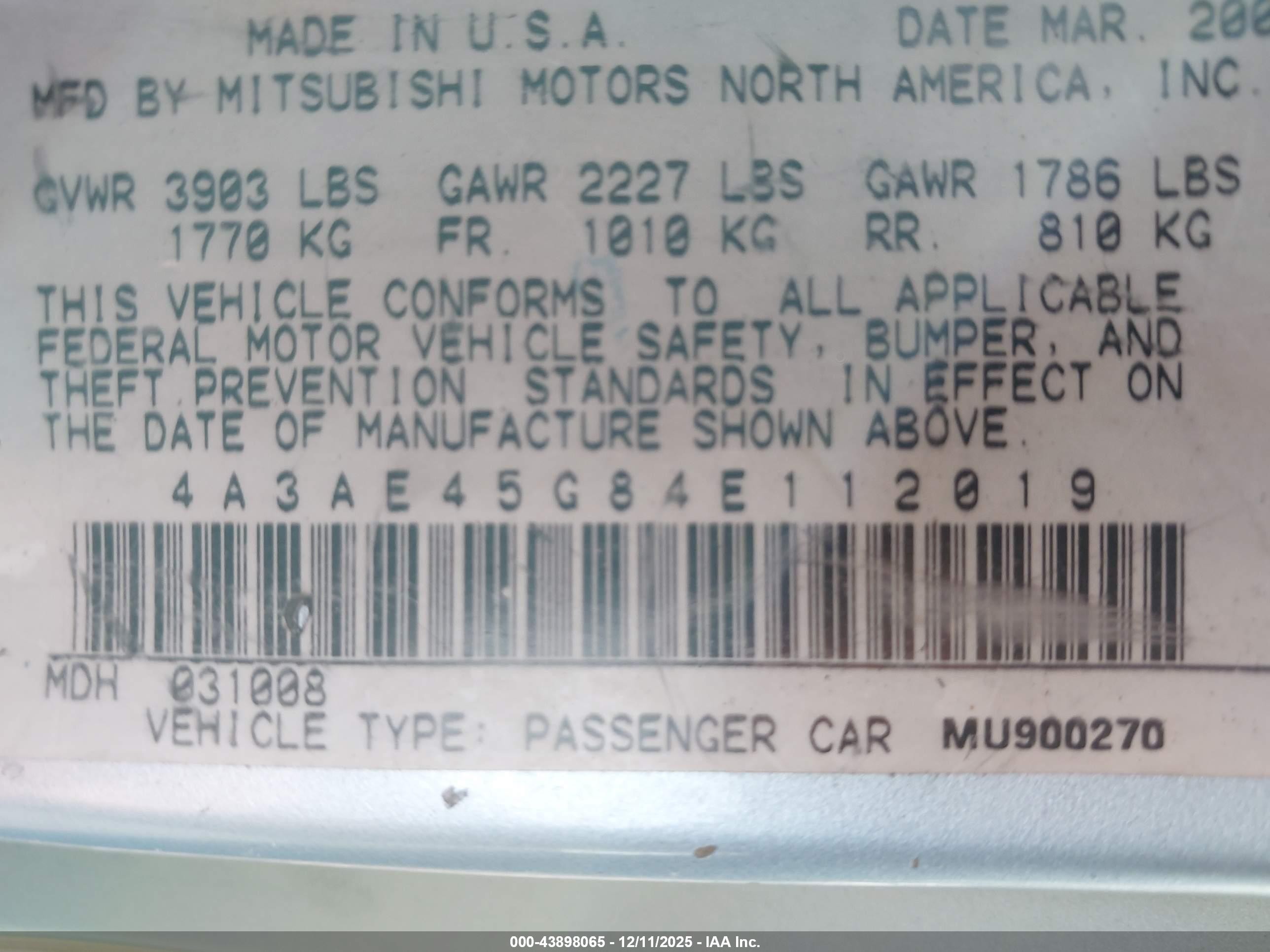 2004 Mitsubishi Eclipse Spyder Gs Yellow vin: 4A3AE45G84E112019