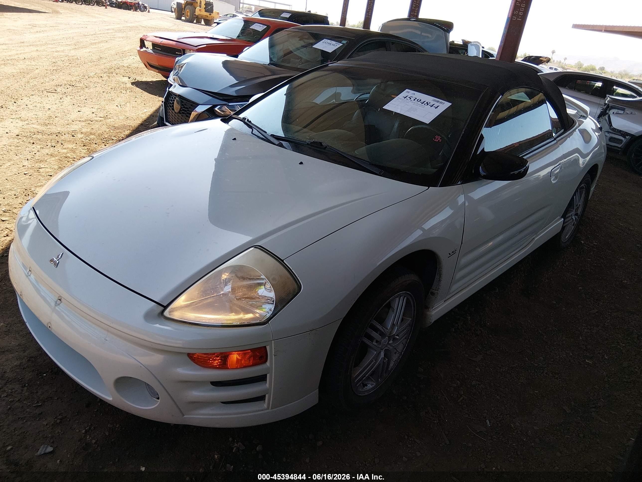 2003 Mitsubishi Eclipse Spyder Gt White vin: 4A3AE55H13E034521