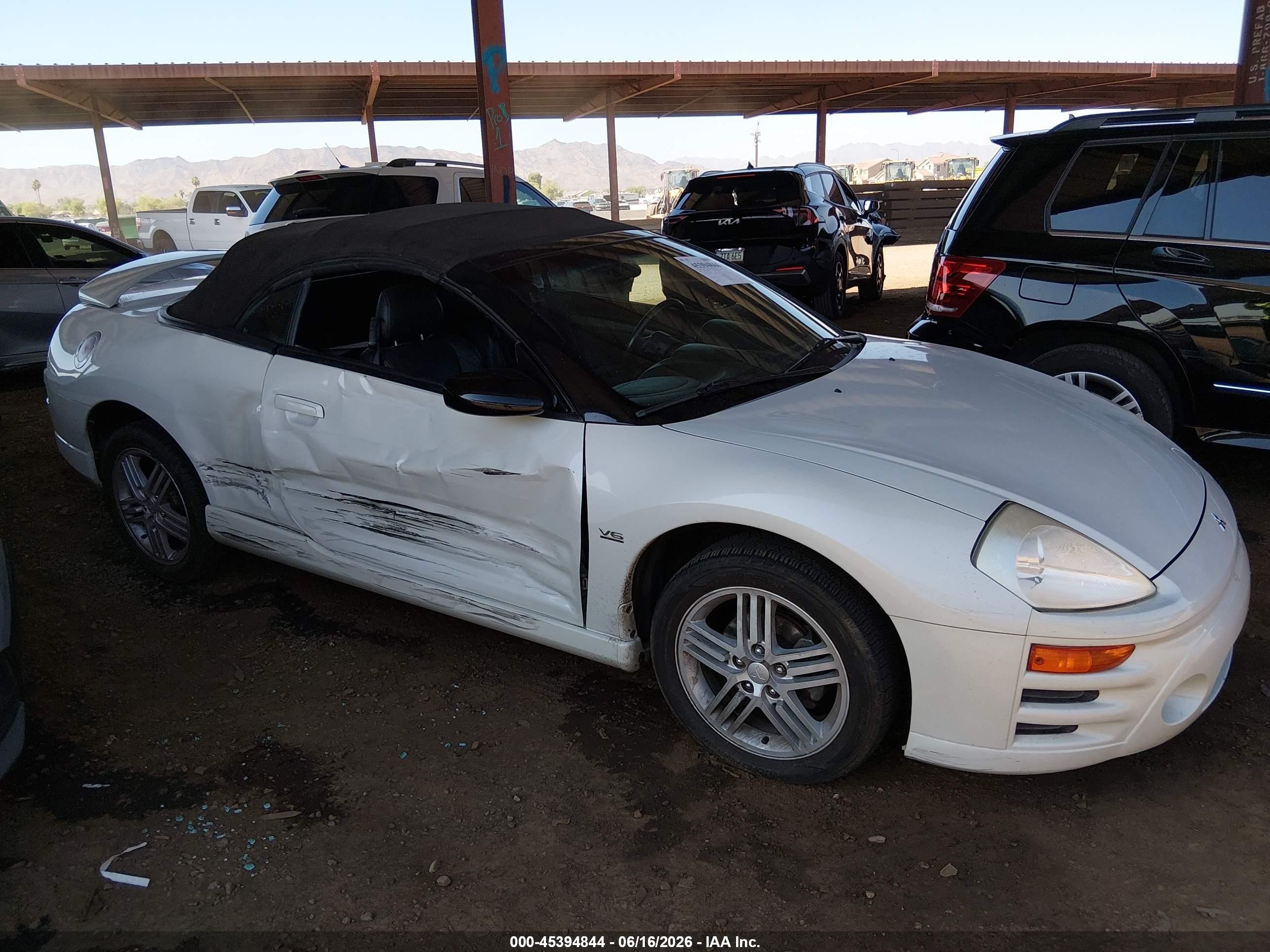2003 Mitsubishi Eclipse Spyder Gt White vin: 4A3AE55H13E034521