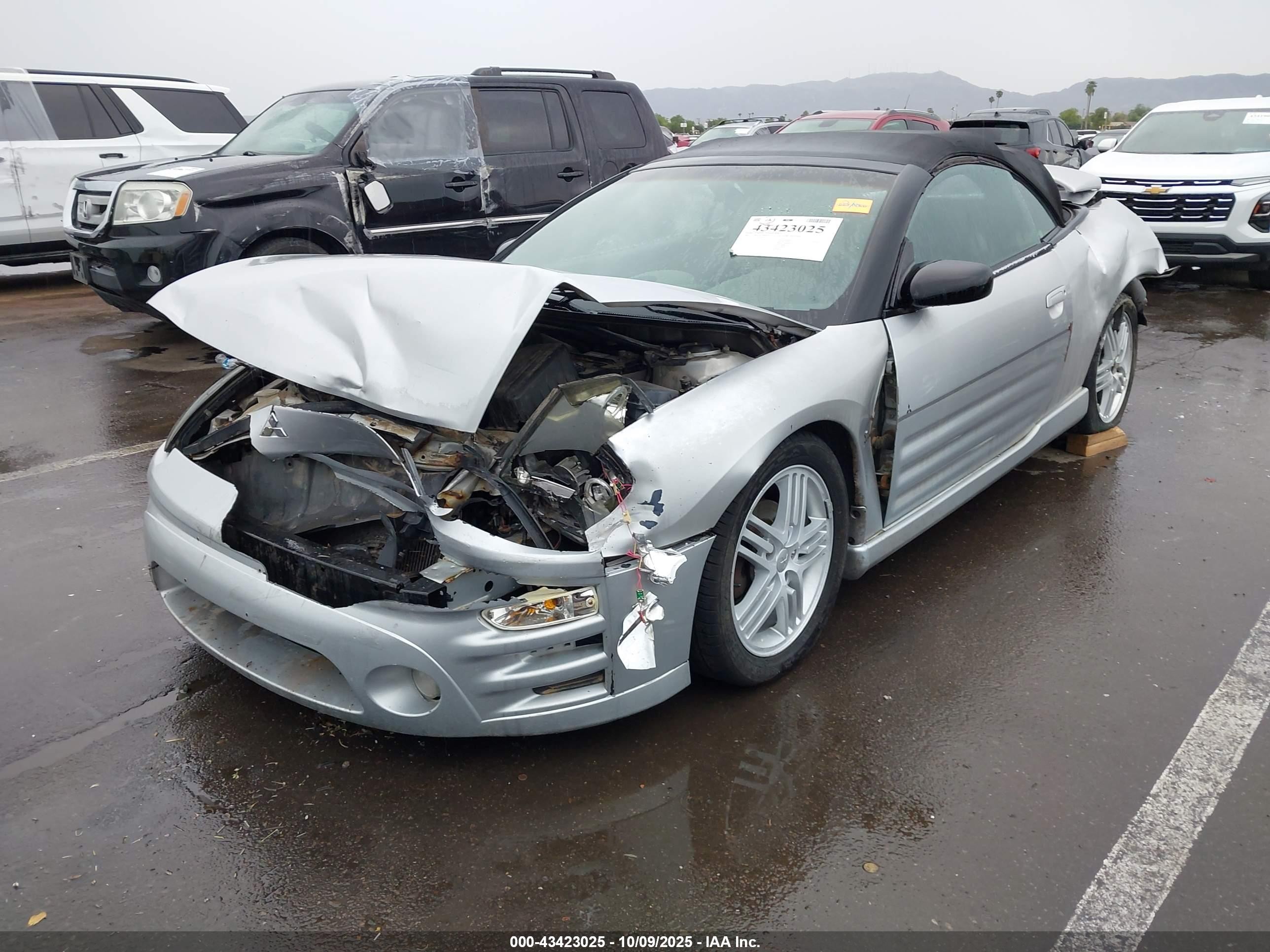 2004 Mitsubishi Eclipse Spyder Gt Silver vin: 4A3AE55H24E046355