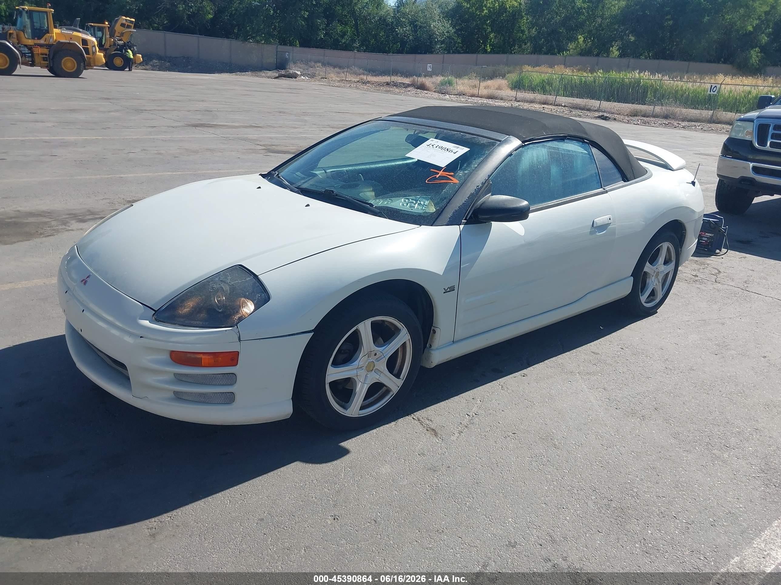 2001 Mitsubishi Eclipse Spyder Gt White vin: 4A3AE55H31E004496