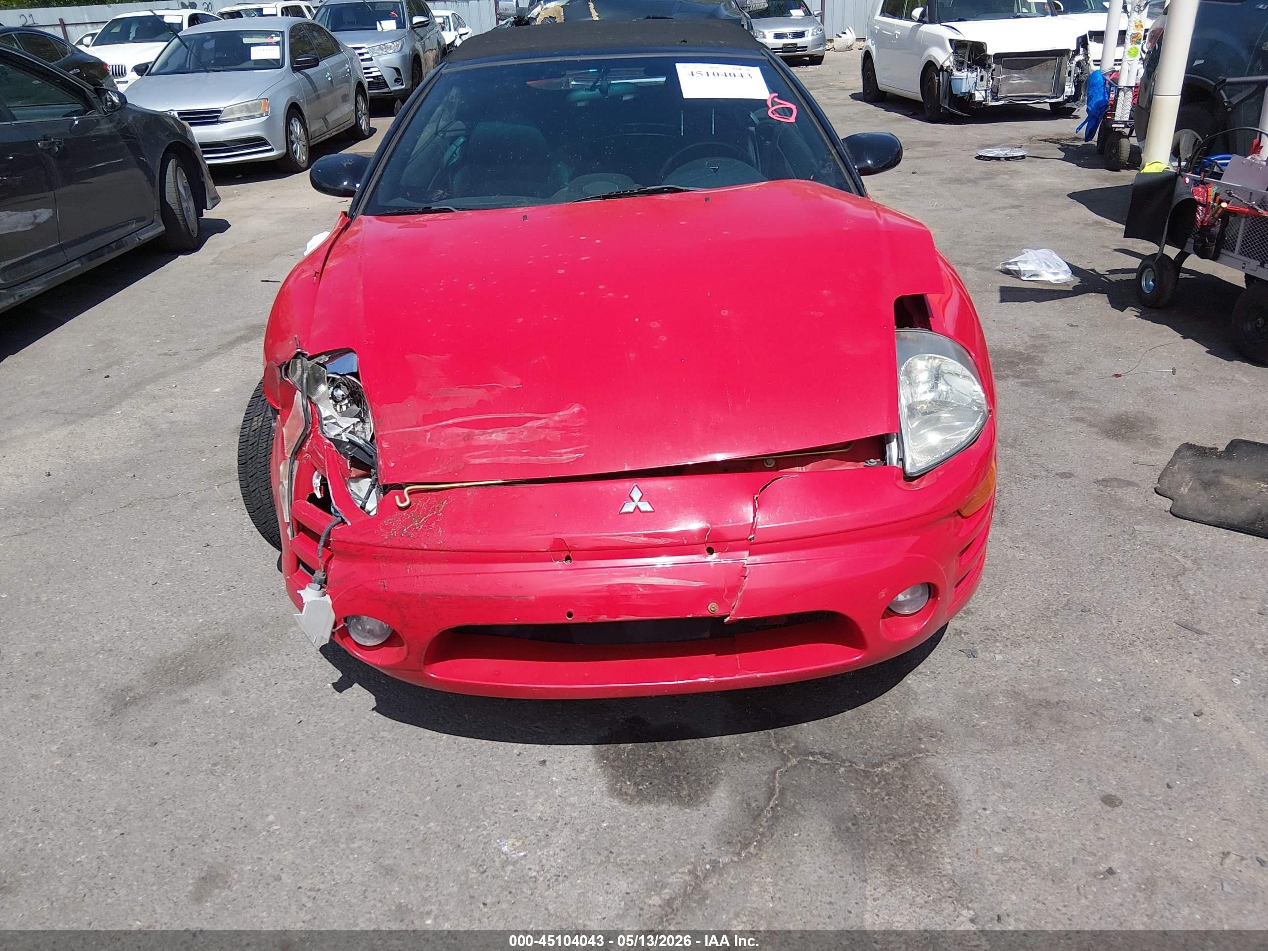 2003 Mitsubishi Eclipse Spyder Gt Red vin: 4A3AE55HX3E097391